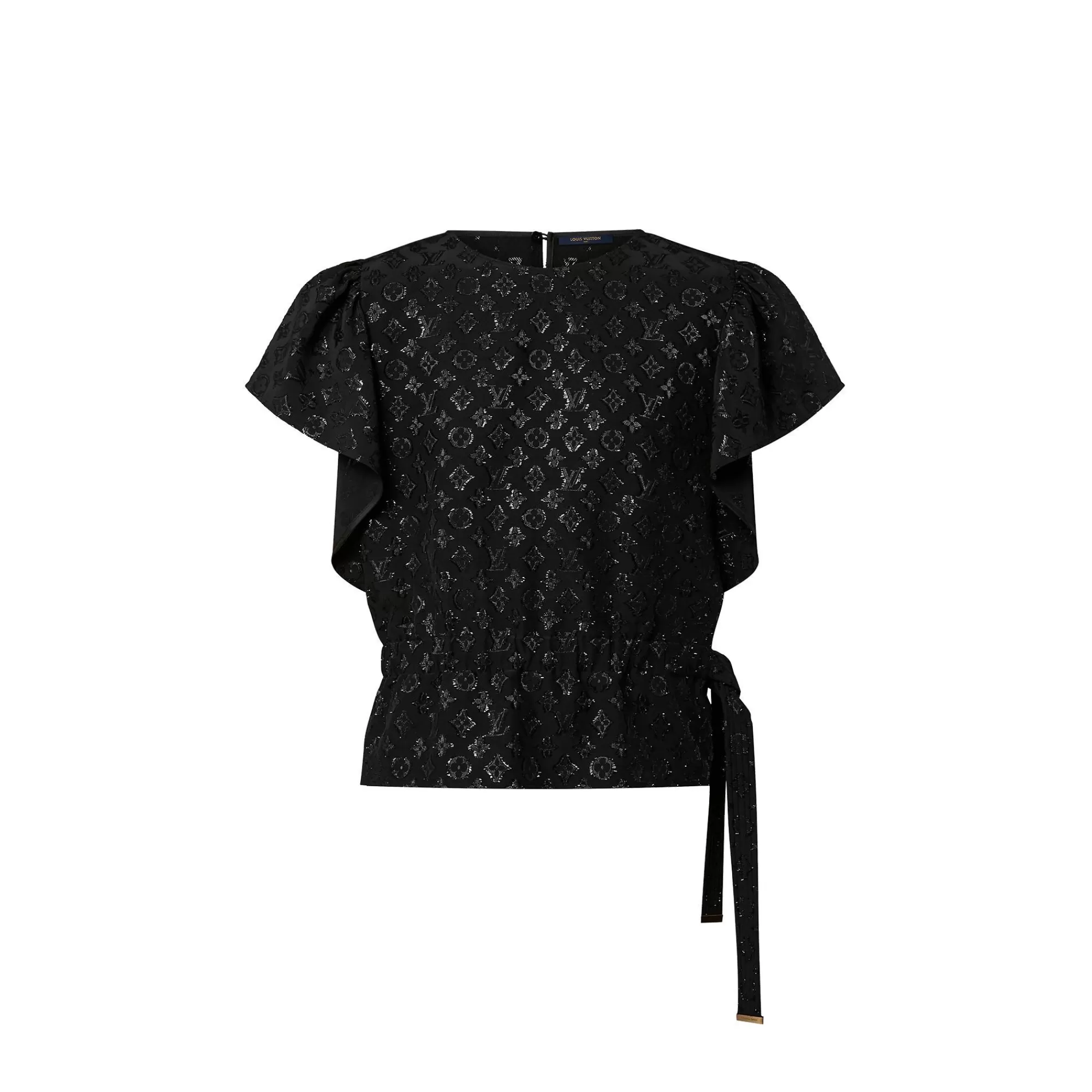 Flash Sale Louis Vuitton Monogram Fil Coupe Flounce Sleeve Top