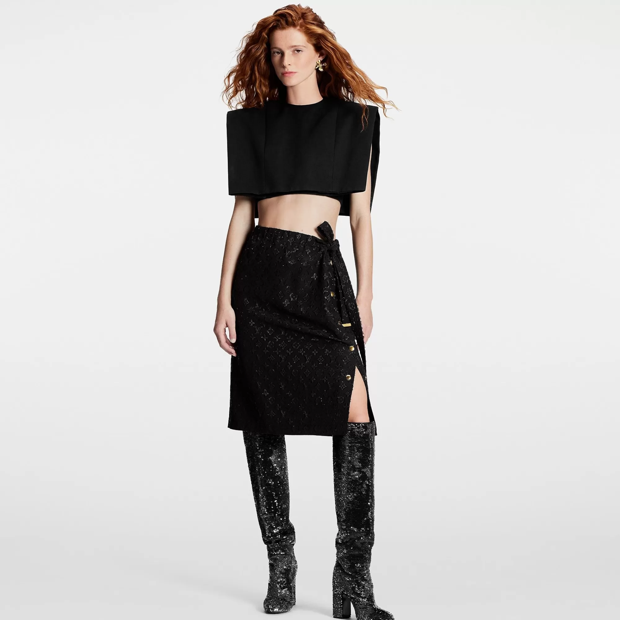 Shop Louis Vuitton Monogram Fil Coupe Wrap Skirt