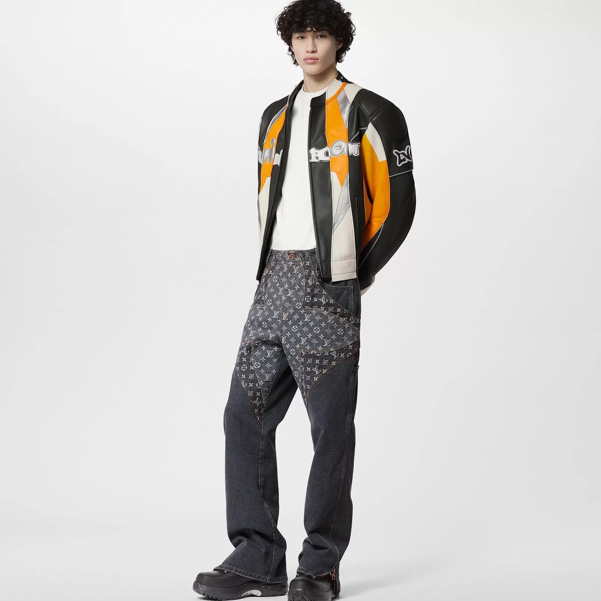 Fashion Louis Vuitton Monogram Flower Denim Pants