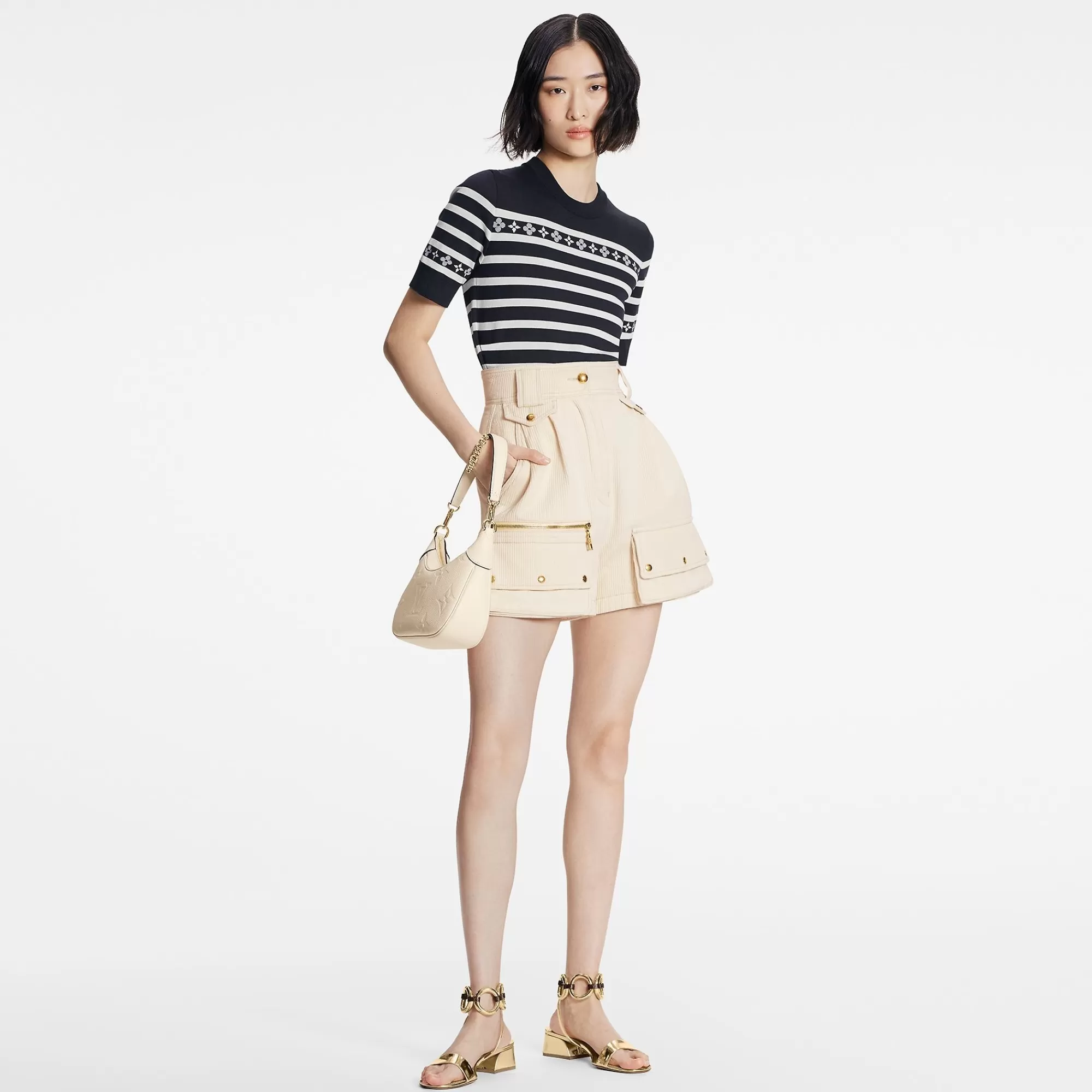 Cheap Louis Vuitton Monogram Flower Mariniere Knit Top