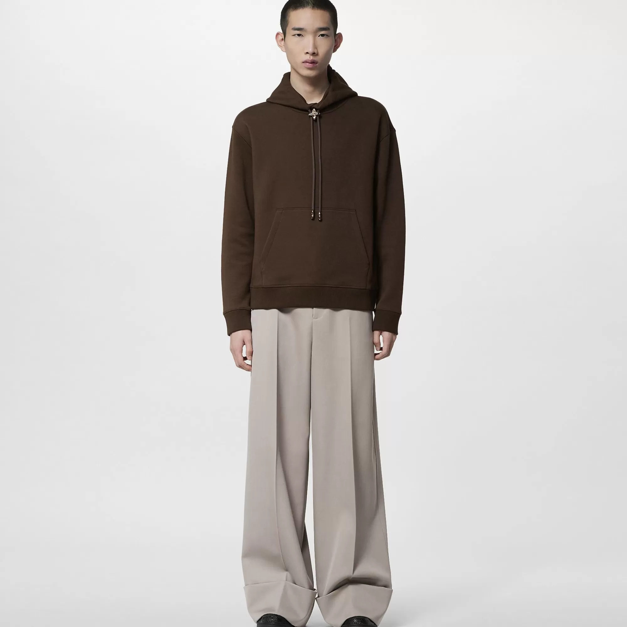 Best Louis Vuitton Monogram Flower Stopper Cotton Hoodie Brown