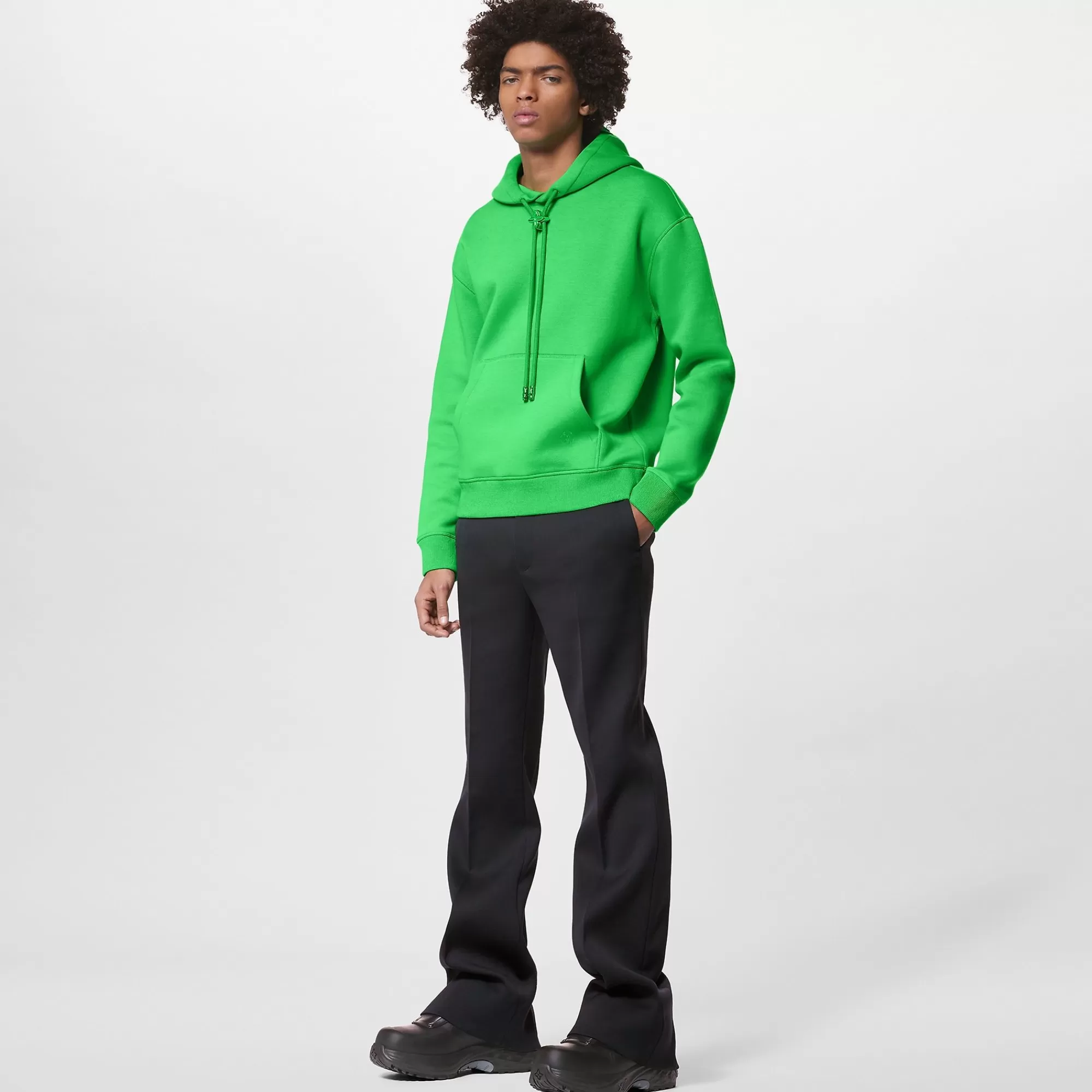 Shop Louis Vuitton Monogram Flower Stopper Cotton Hoodie Green