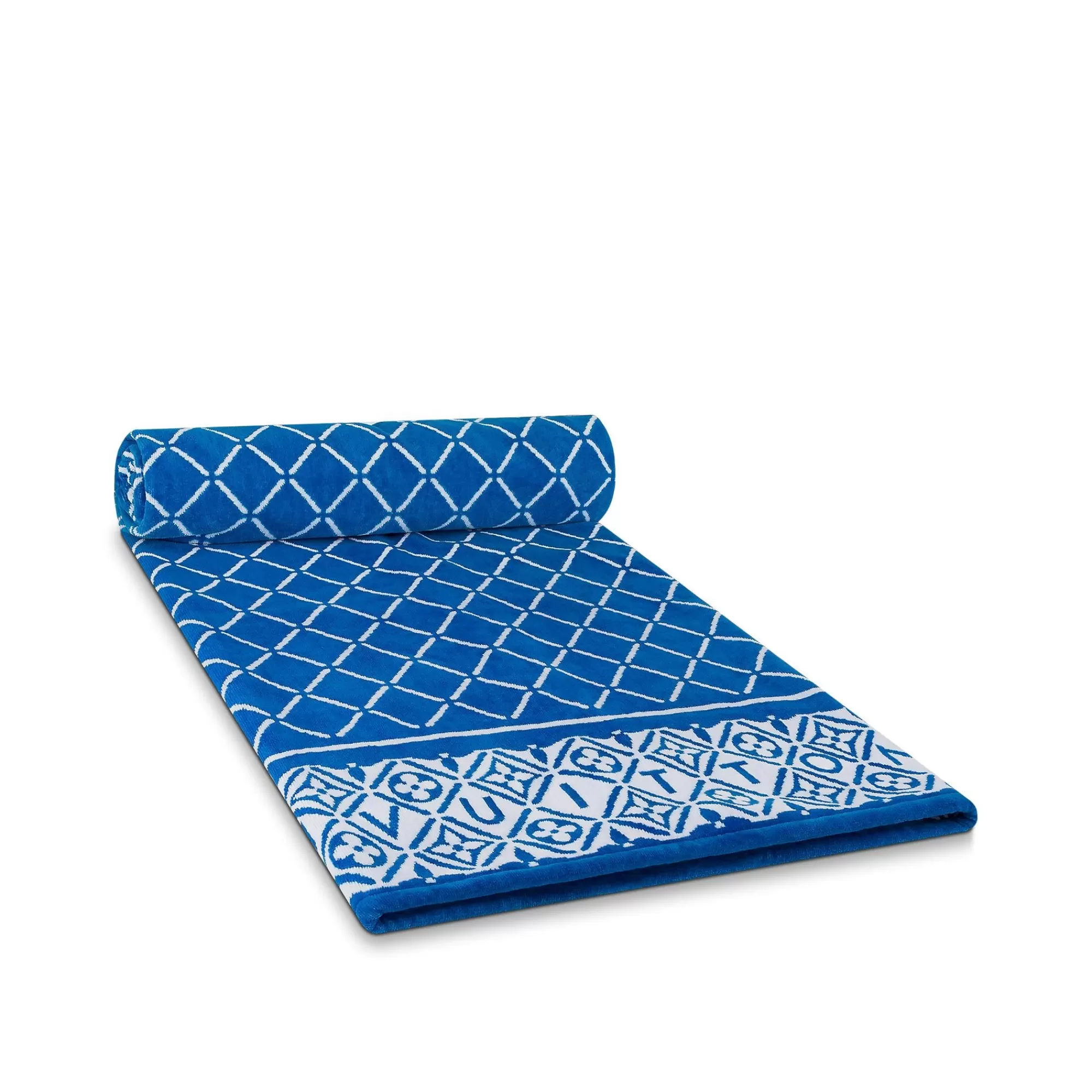 Hot Louis Vuitton Monogram Flower Tile Beach Towel White/Blue