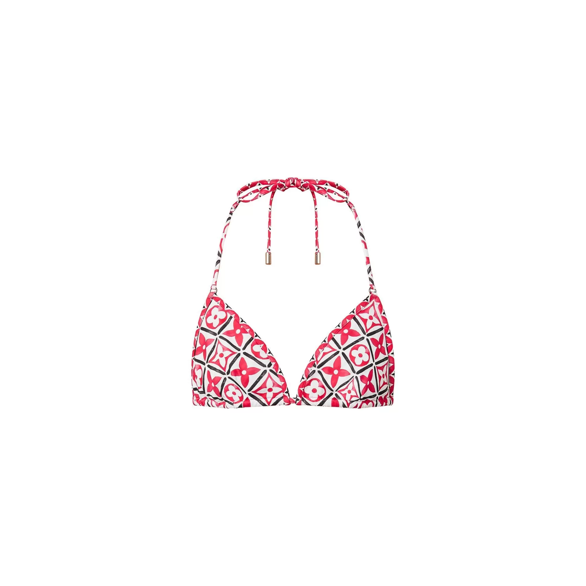 Best Louis Vuitton Monogram Flower Tile Bikini Top Bright Red