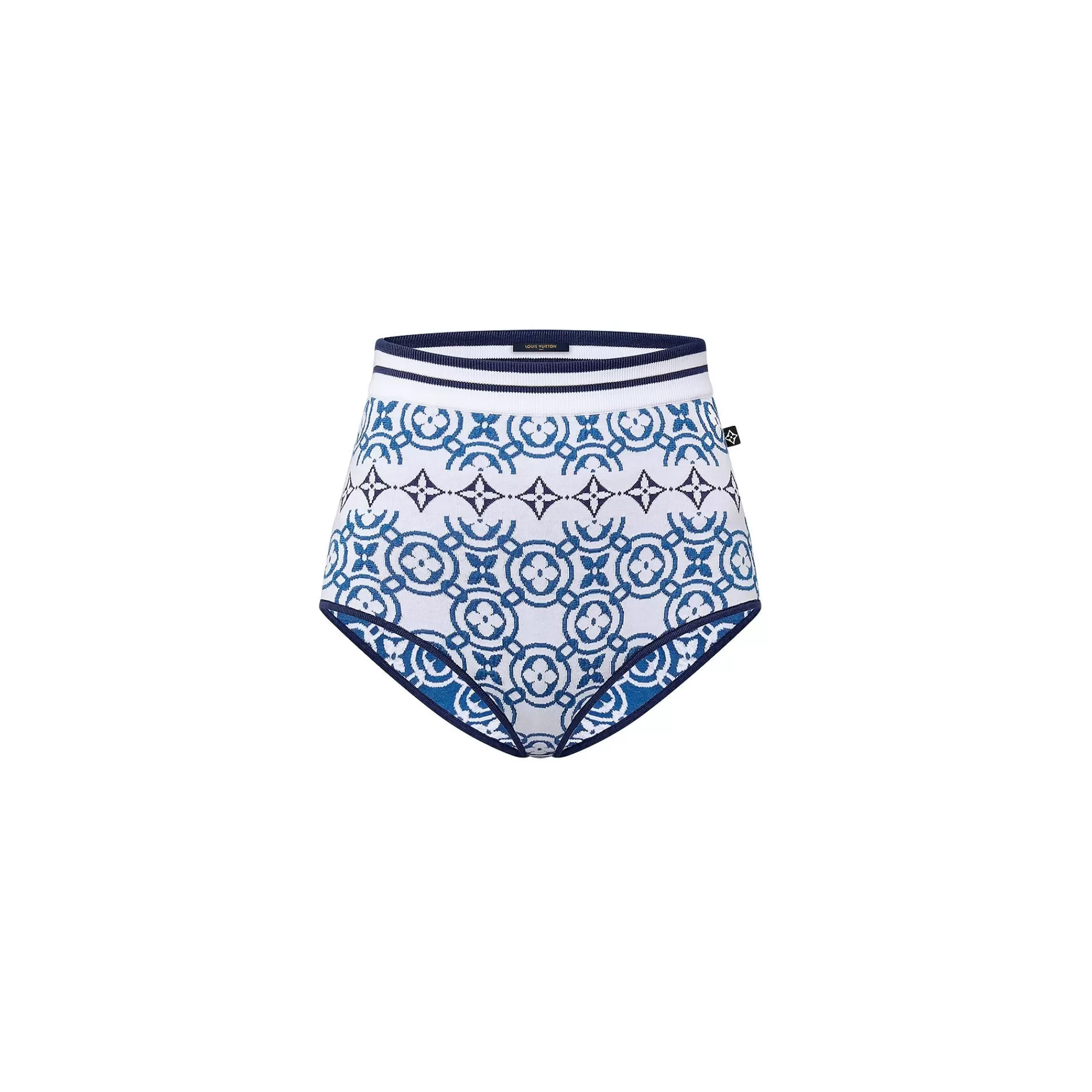 Best Louis Vuitton Monogram Flower Tile Jacquard Briefs Blue