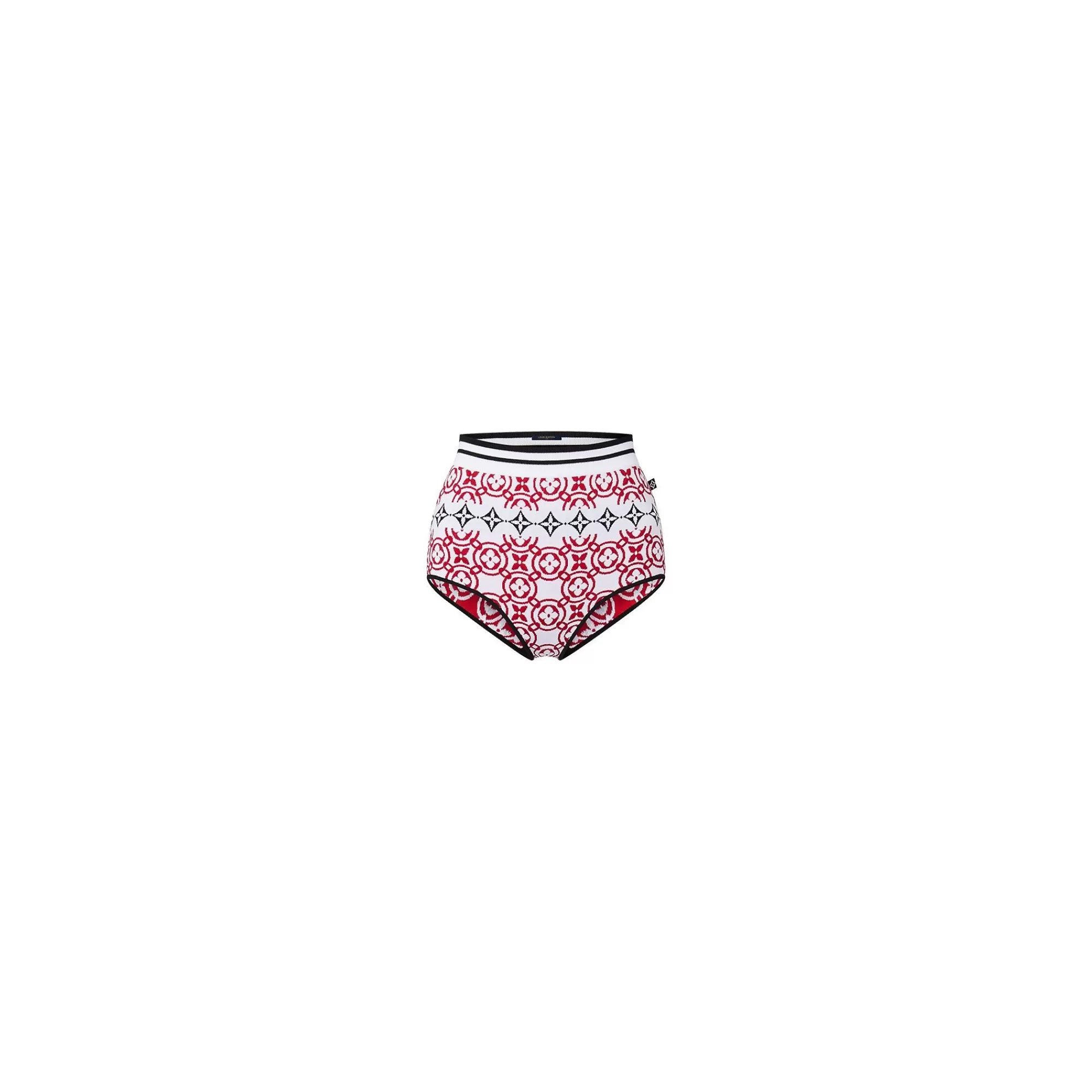 New Louis Vuitton Monogram Flower Tile Jacquard Briefs Bright Red