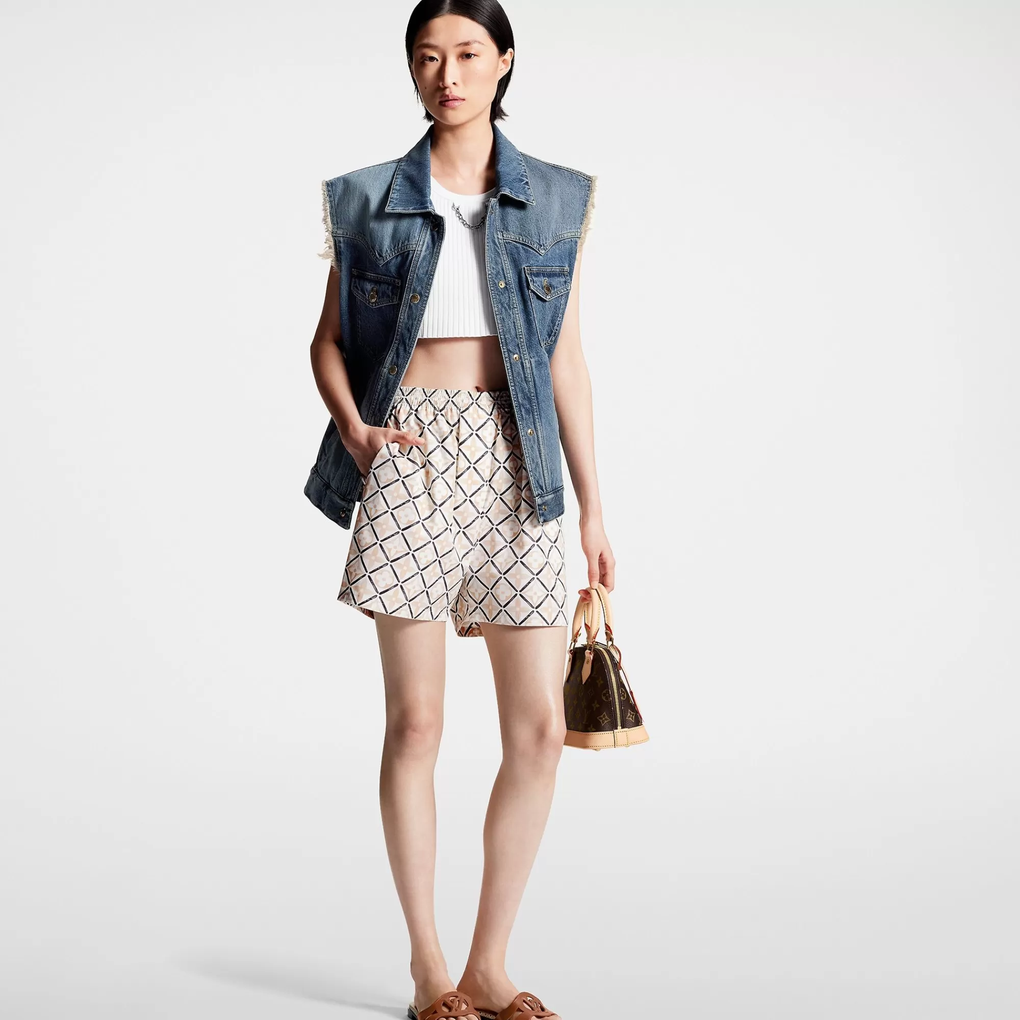 Hot Louis Vuitton Monogram Flower Tile Pajama Shorts