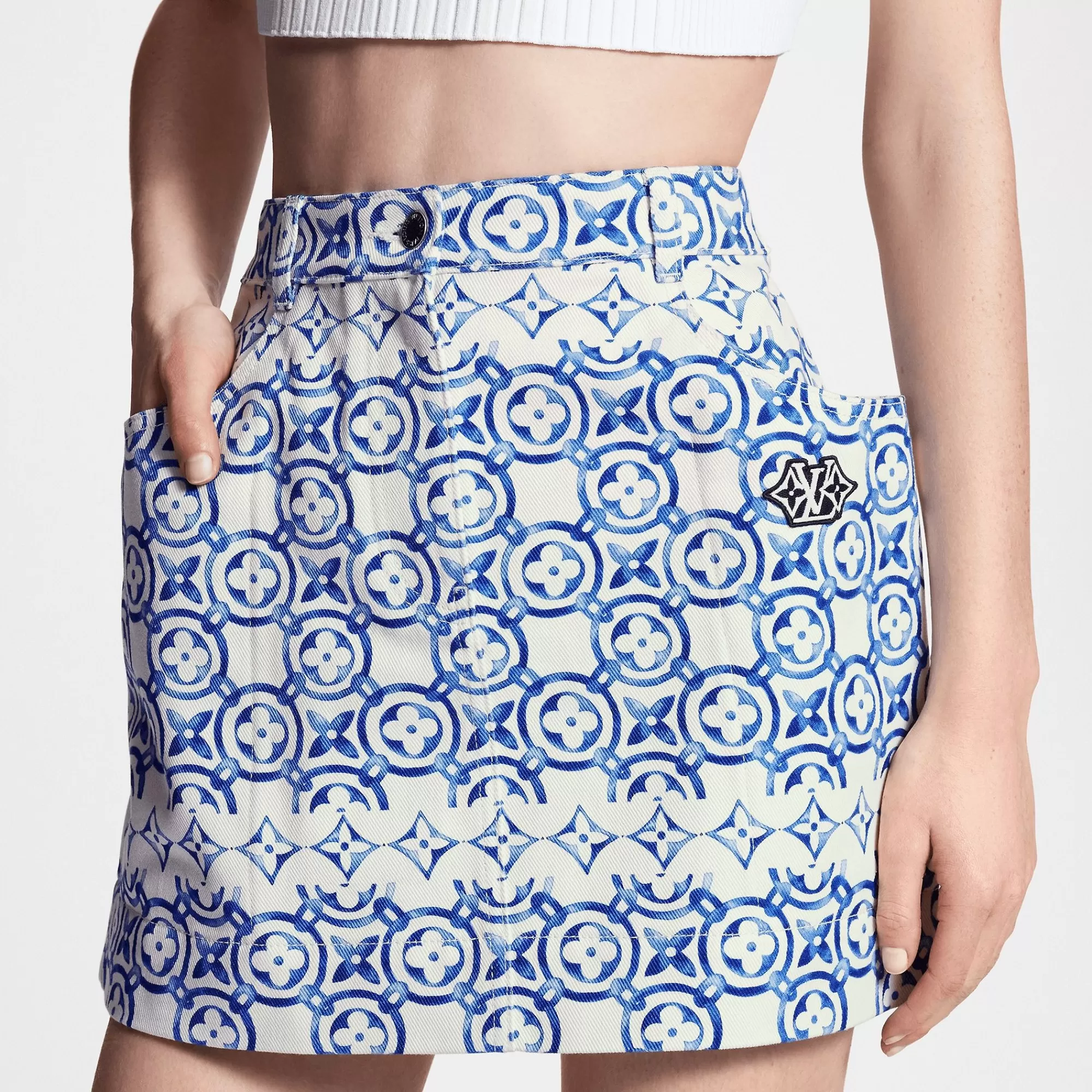 Cheap Louis Vuitton Monogram Flower Tile Pocket Mini Skirt