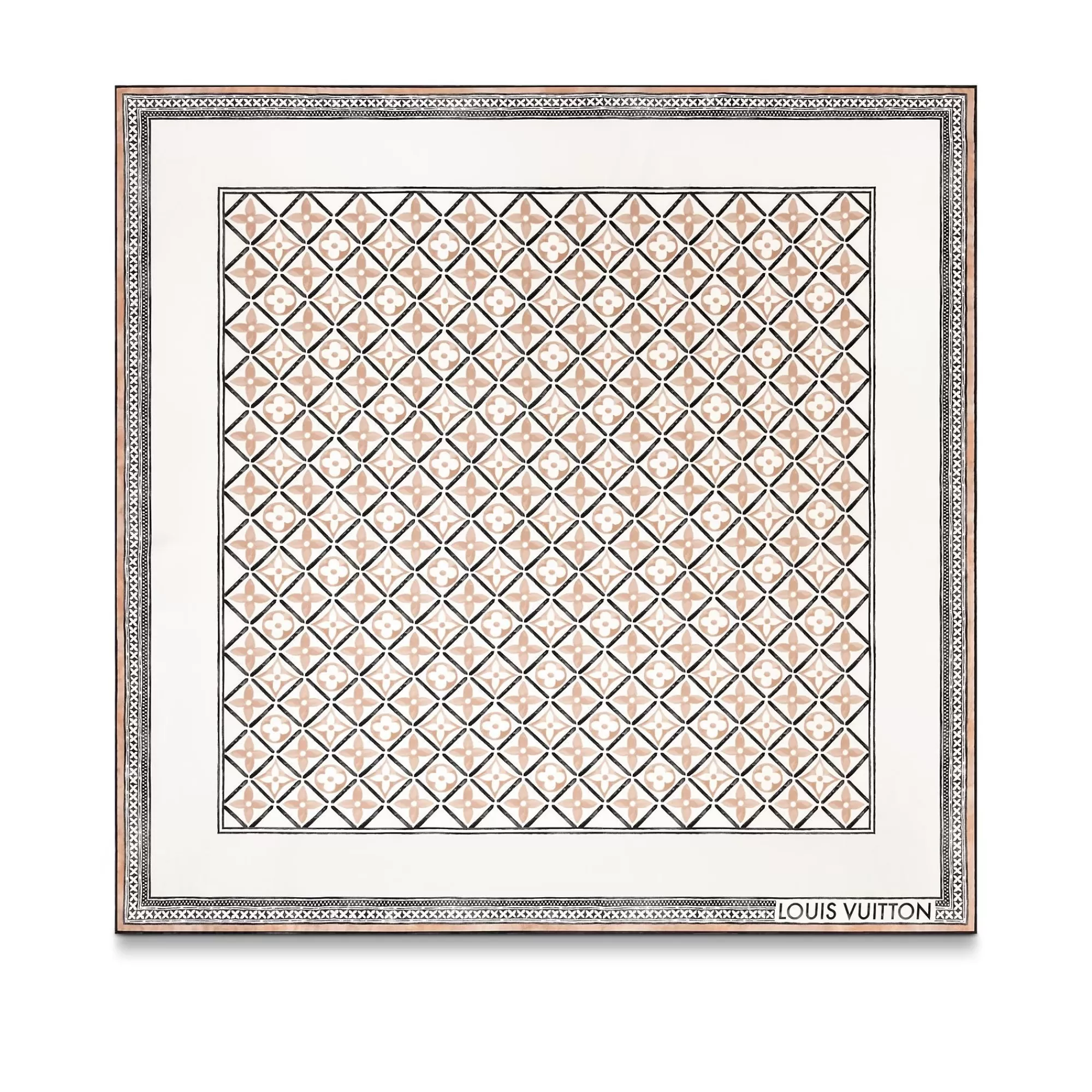 Flash Sale Louis Vuitton Monogram Flower Tile Square 90 Beige
