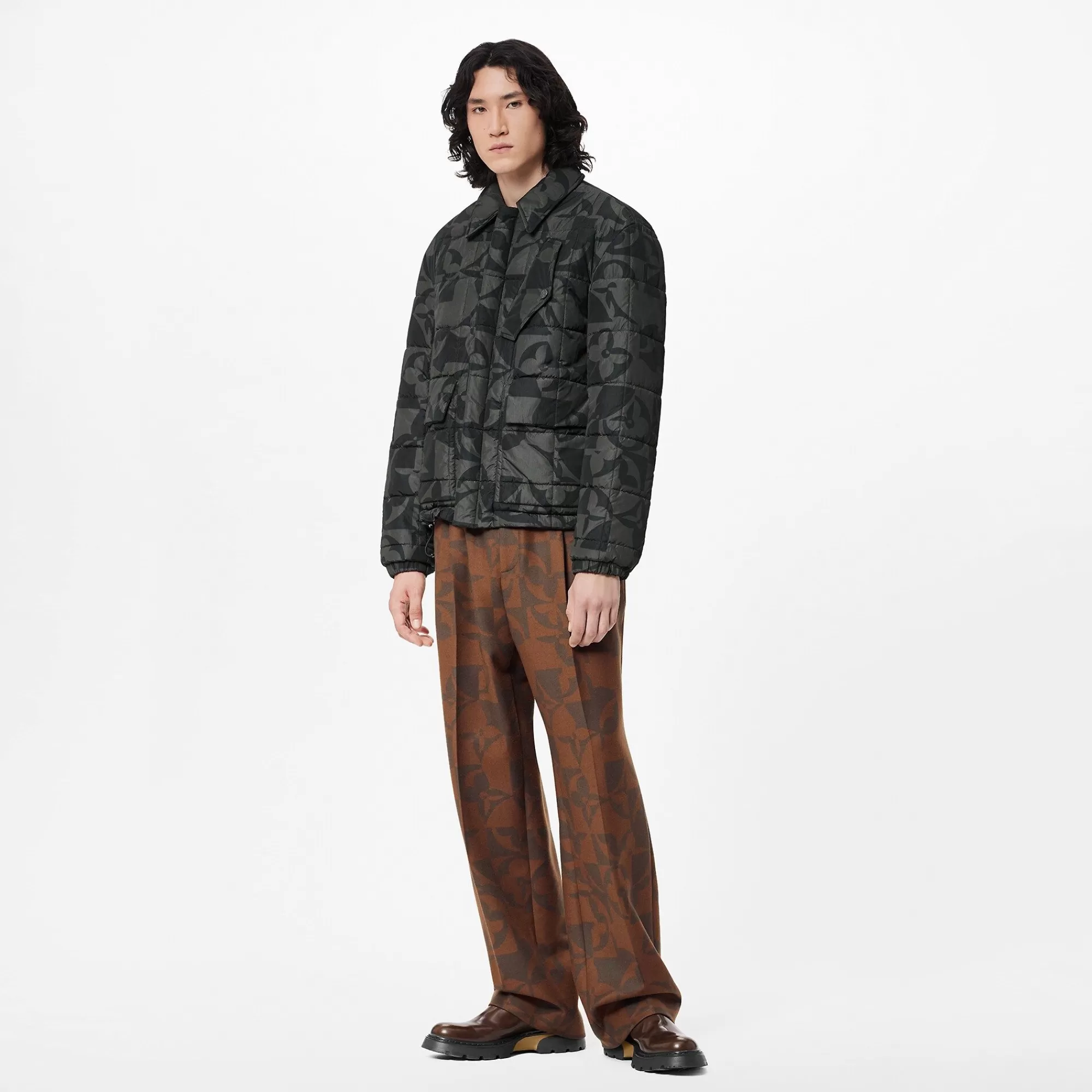 Shop Louis Vuitton Monogram Flowers Quilted Blouson