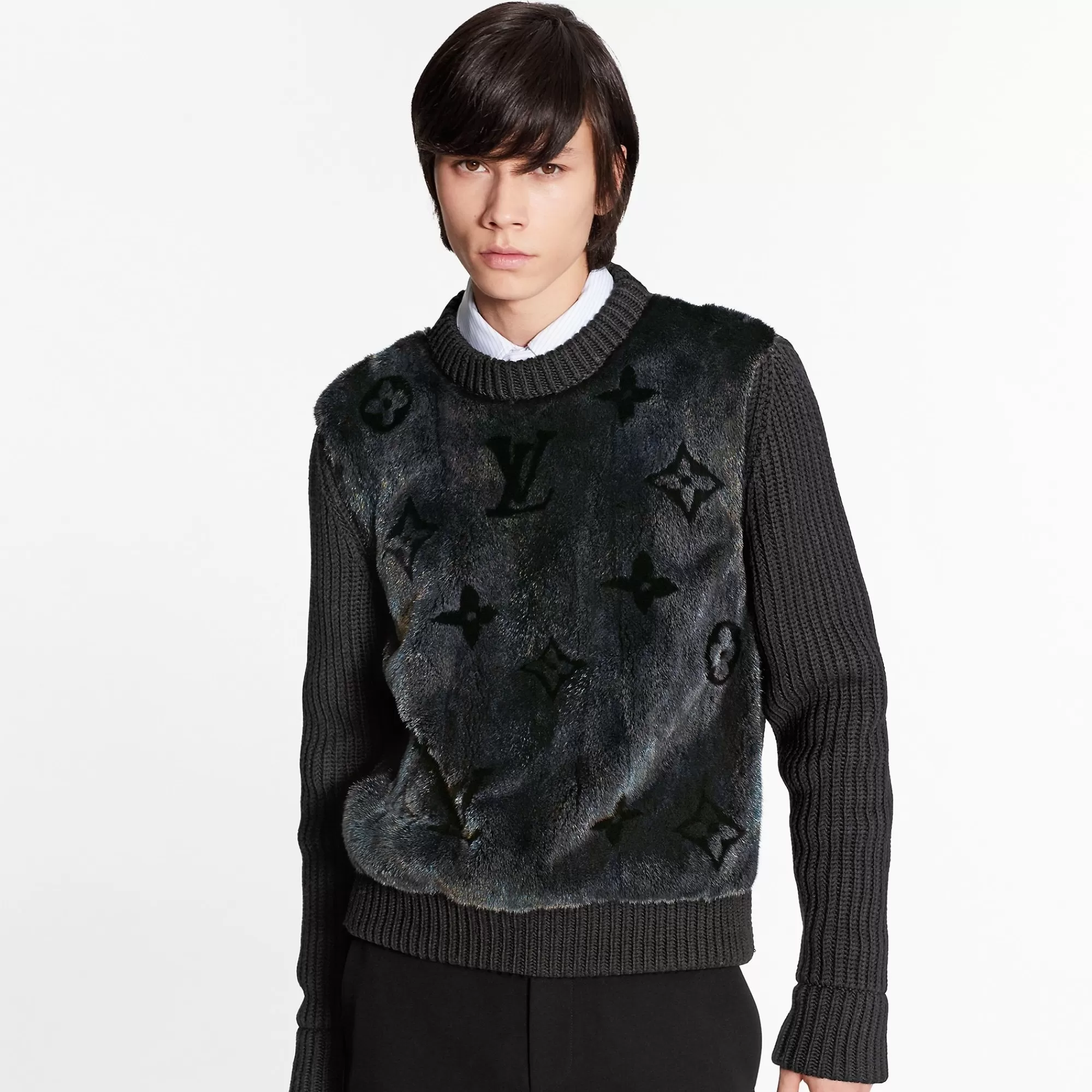 Best Louis Vuitton Monogram Fur Crewneck