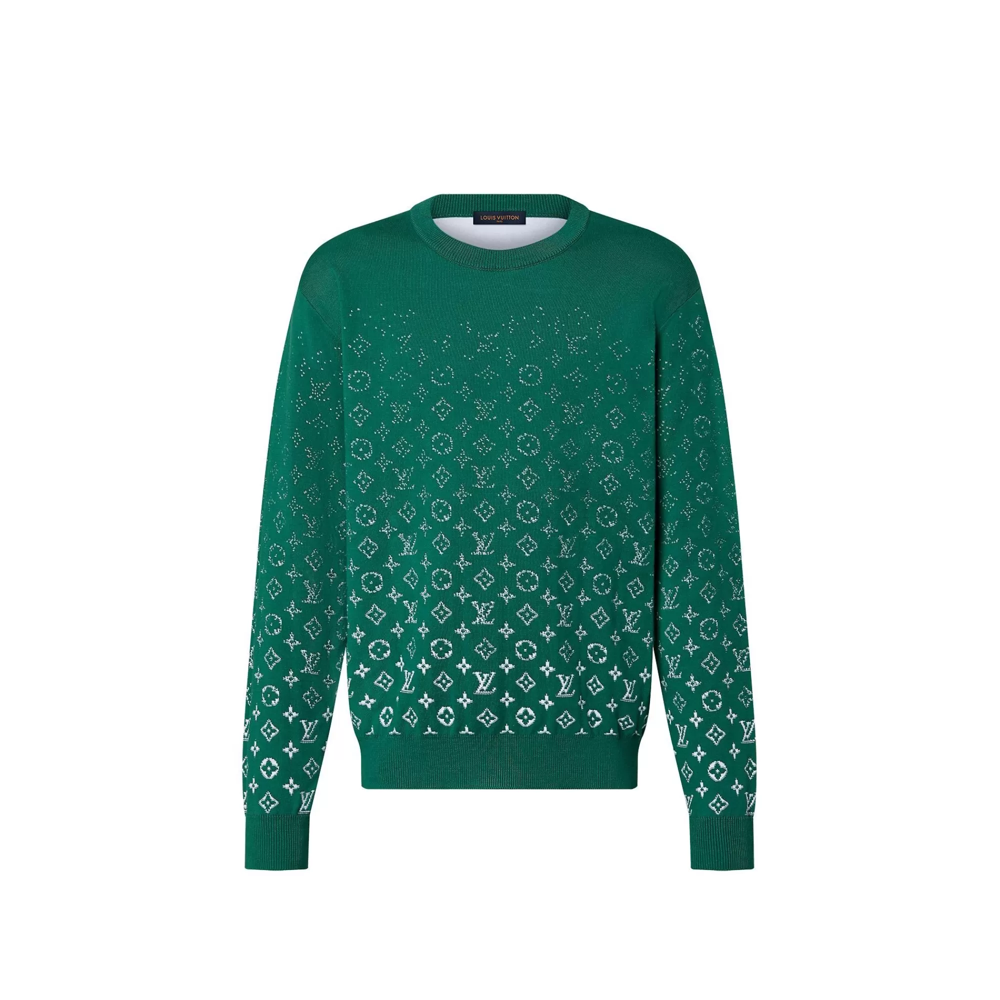 Shop Louis Vuitton Monogram Gradient Cotton Crewneck Green