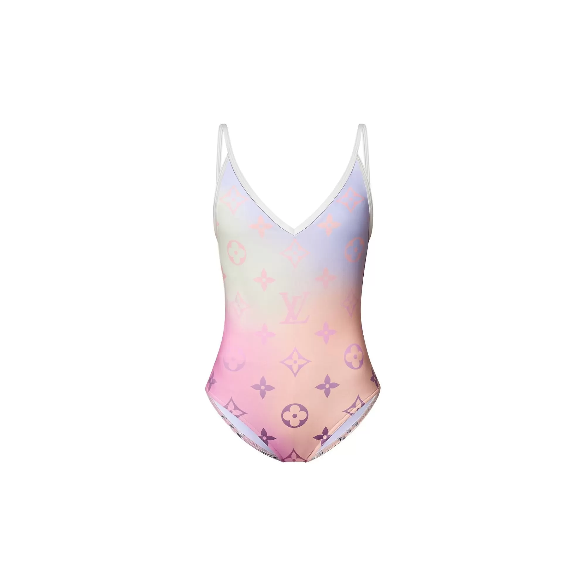 Outlet Louis Vuitton Monogram Gradient Cut-Out One-Piece Swimsuit Pink