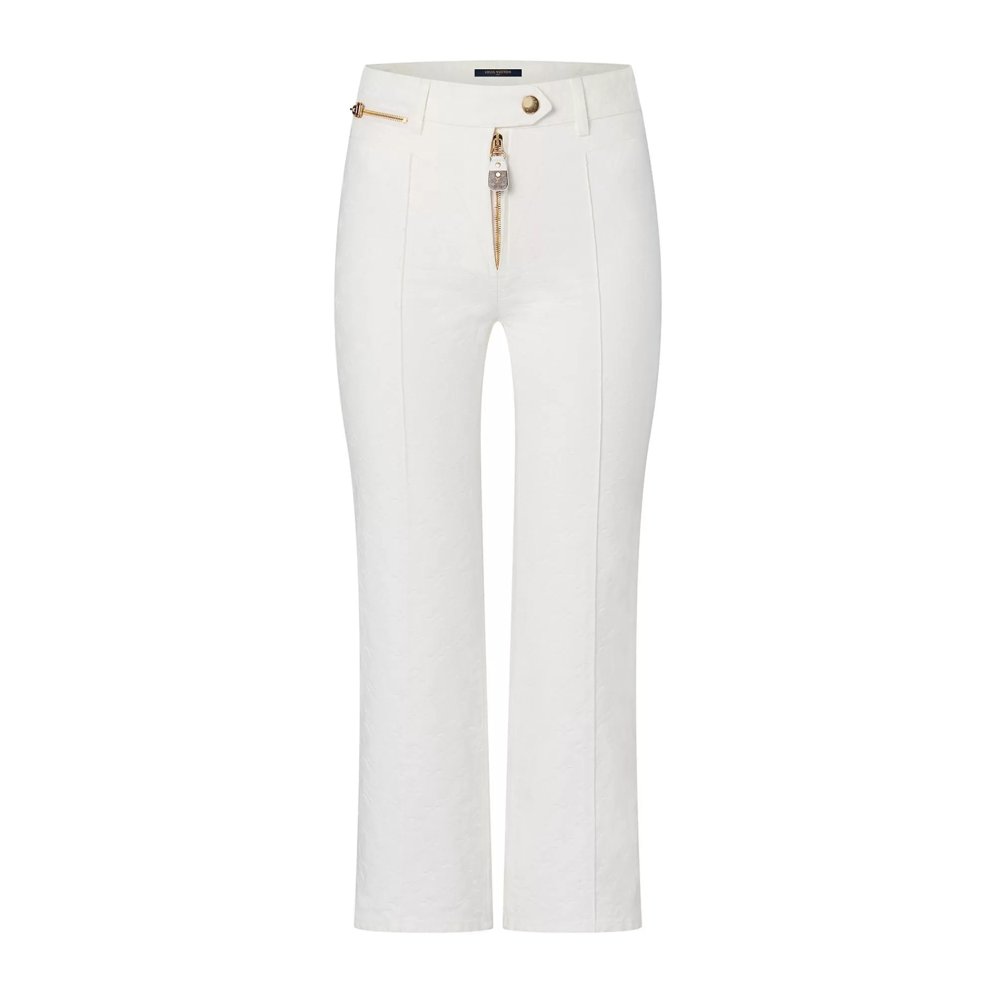 Shop Louis Vuitton Monogram Jacquard Cropped Jeans