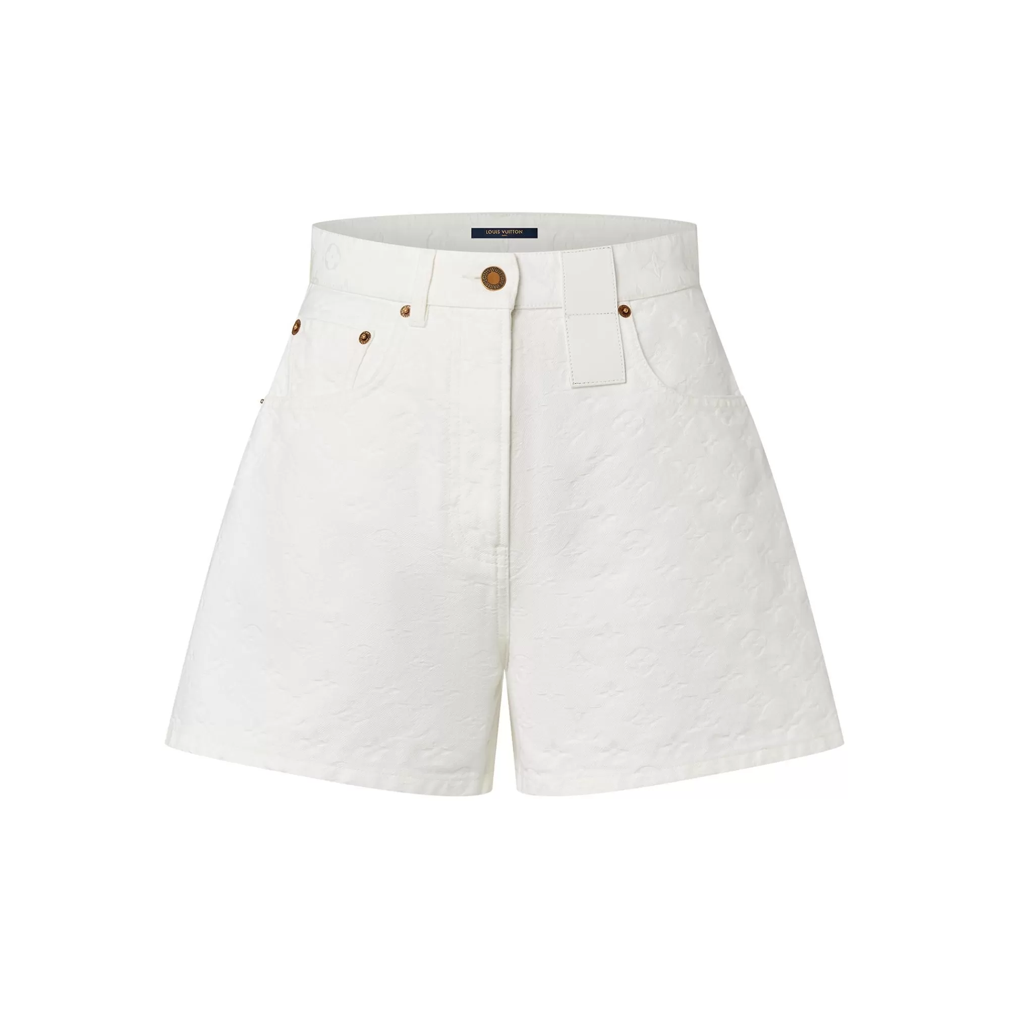 Shop Louis Vuitton Monogram Jacquard Denim Shorts