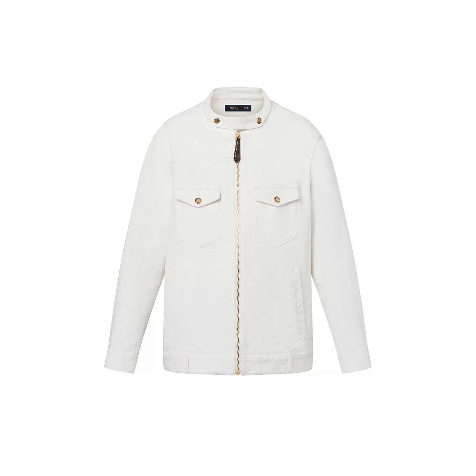 New Louis Vuitton Monogram Jacquard Zip-Up Denim Jacket