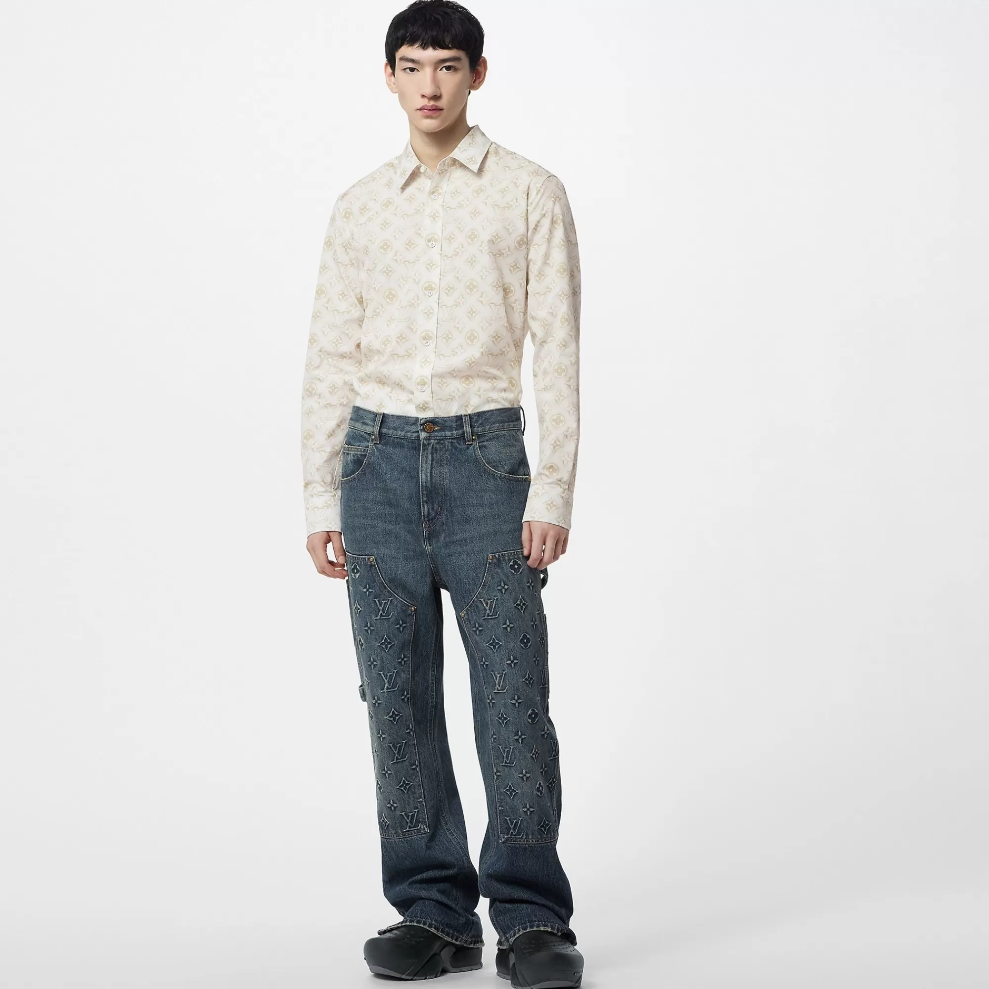 Best Louis Vuitton Monogram Long-Sleeved Cotton Shirt