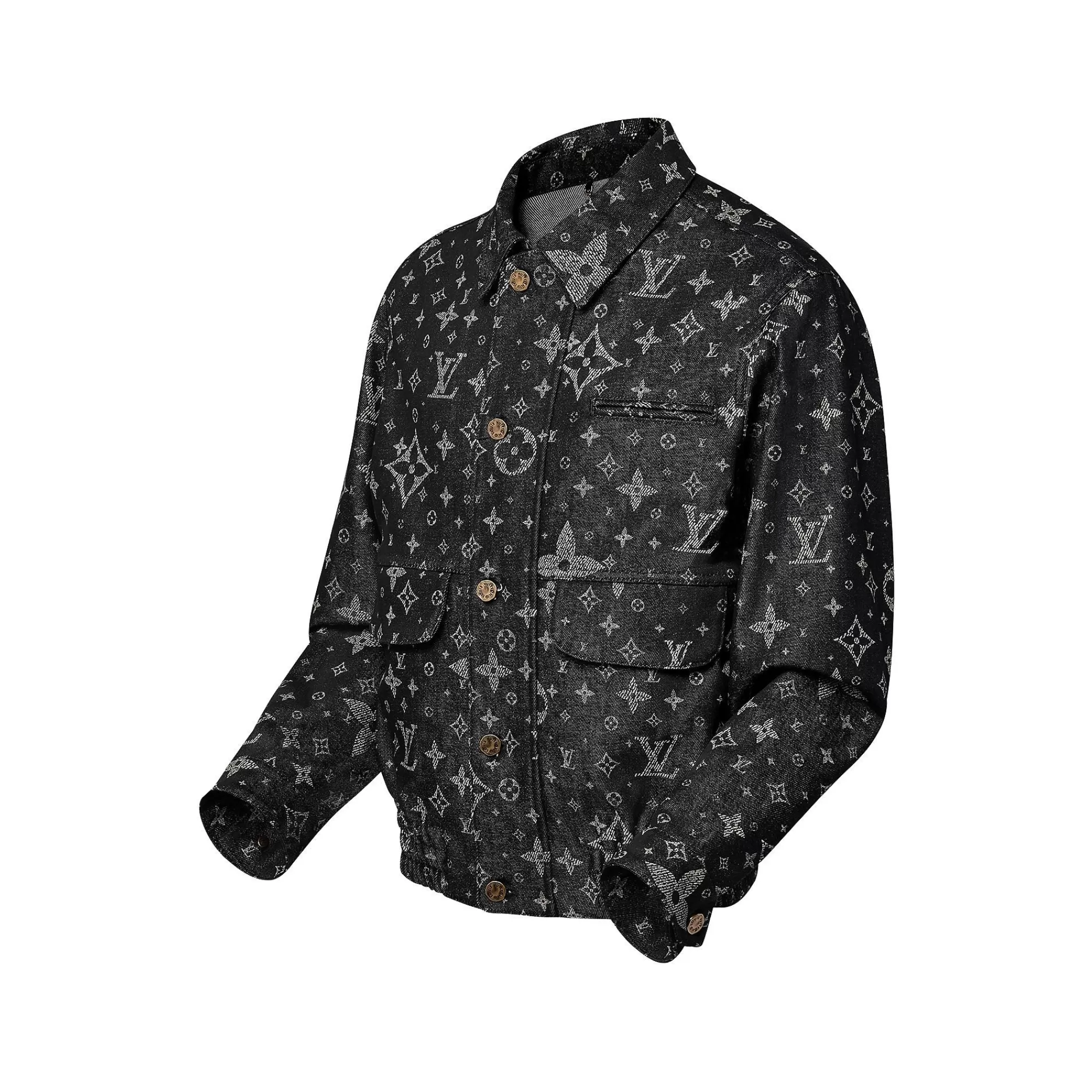 Shop Louis Vuitton Monogram Printed Denim Jacket