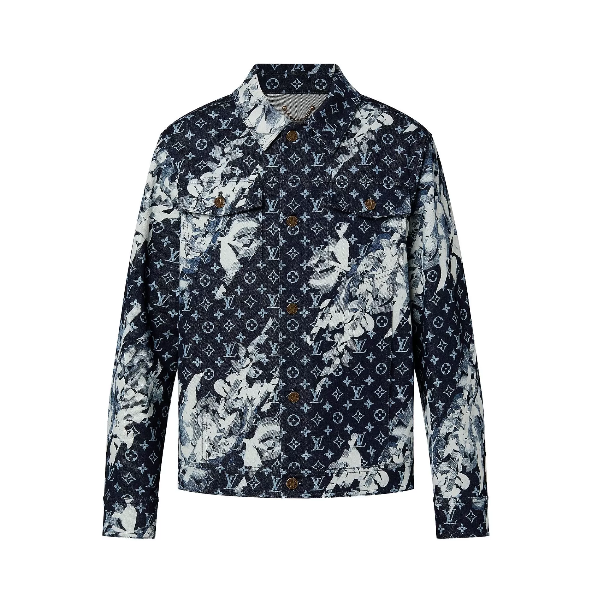 Cheap Louis Vuitton Monogram Printed Denim Jacket