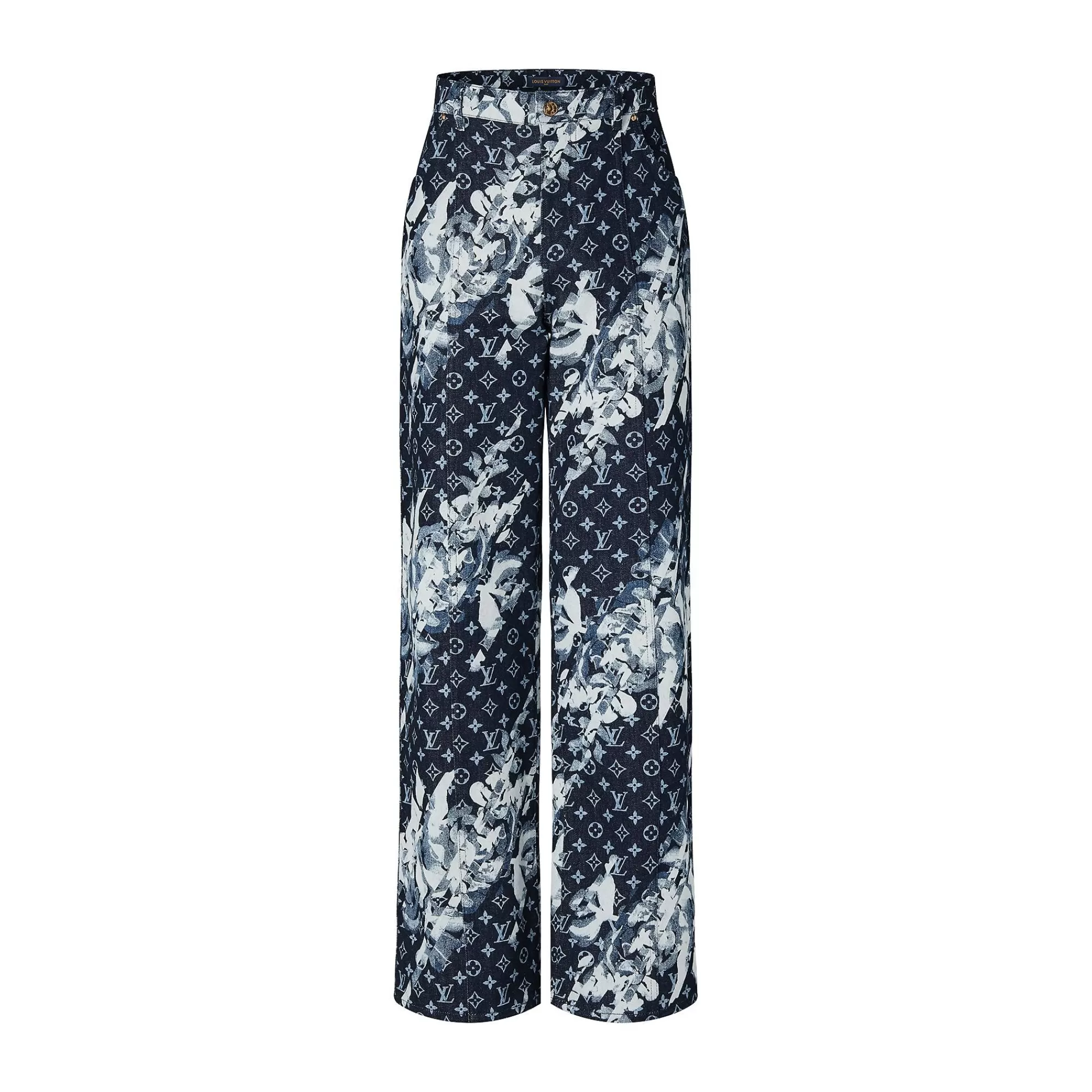 Clearance Louis Vuitton Monogram Printed Denim Pants