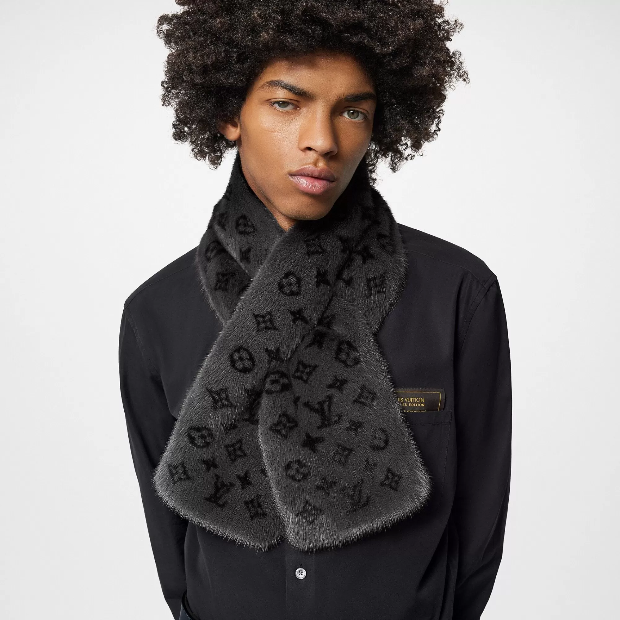 Outlet Louis Vuitton Monogram Reverso Fur Scarf