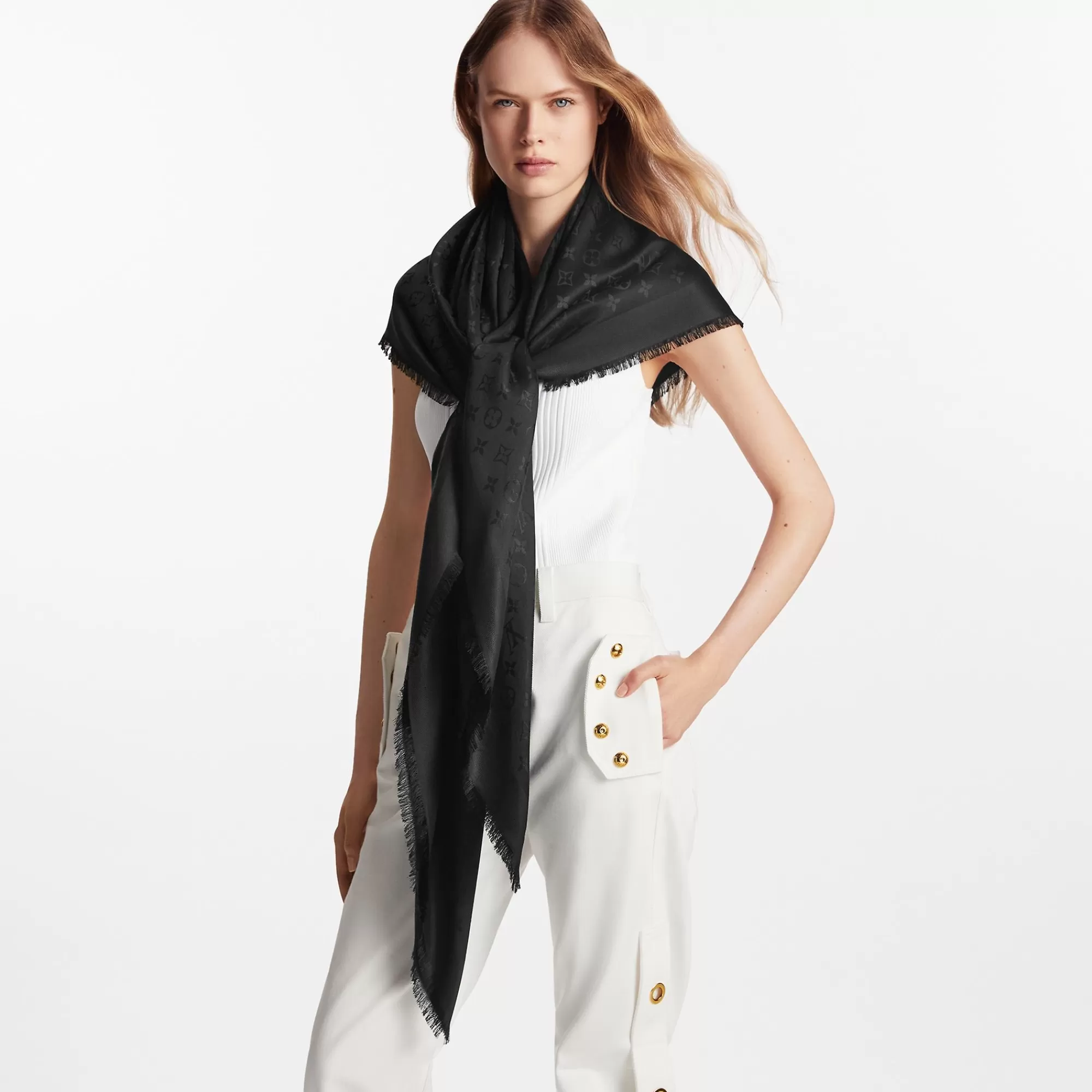 Store Louis Vuitton Monogram Shawl Black