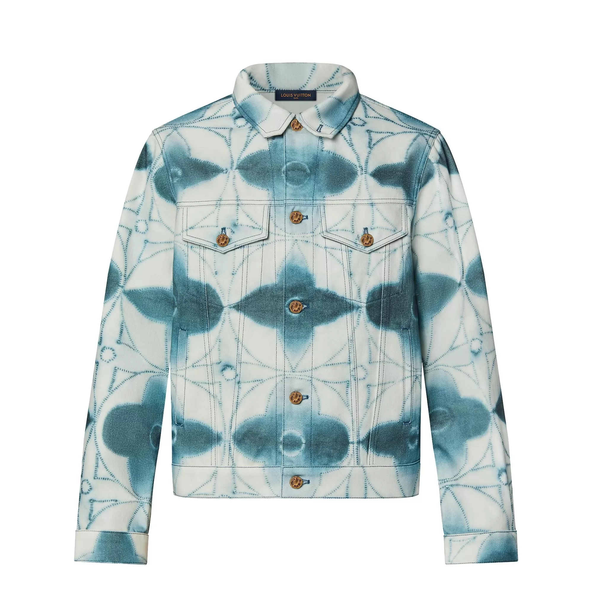 Cheap Louis Vuitton Monogram Shibori Printed Denim Jacket