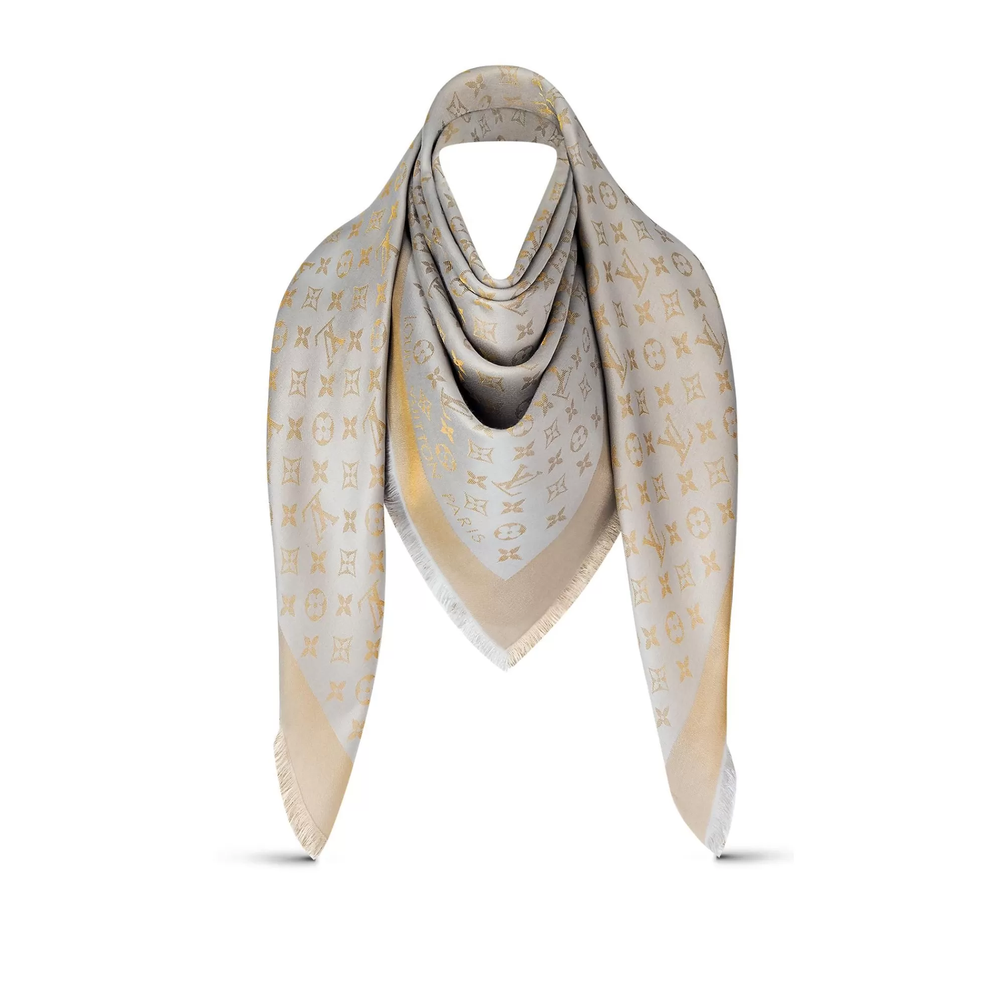 Discount Louis Vuitton Monogram Shine Shawl Greige