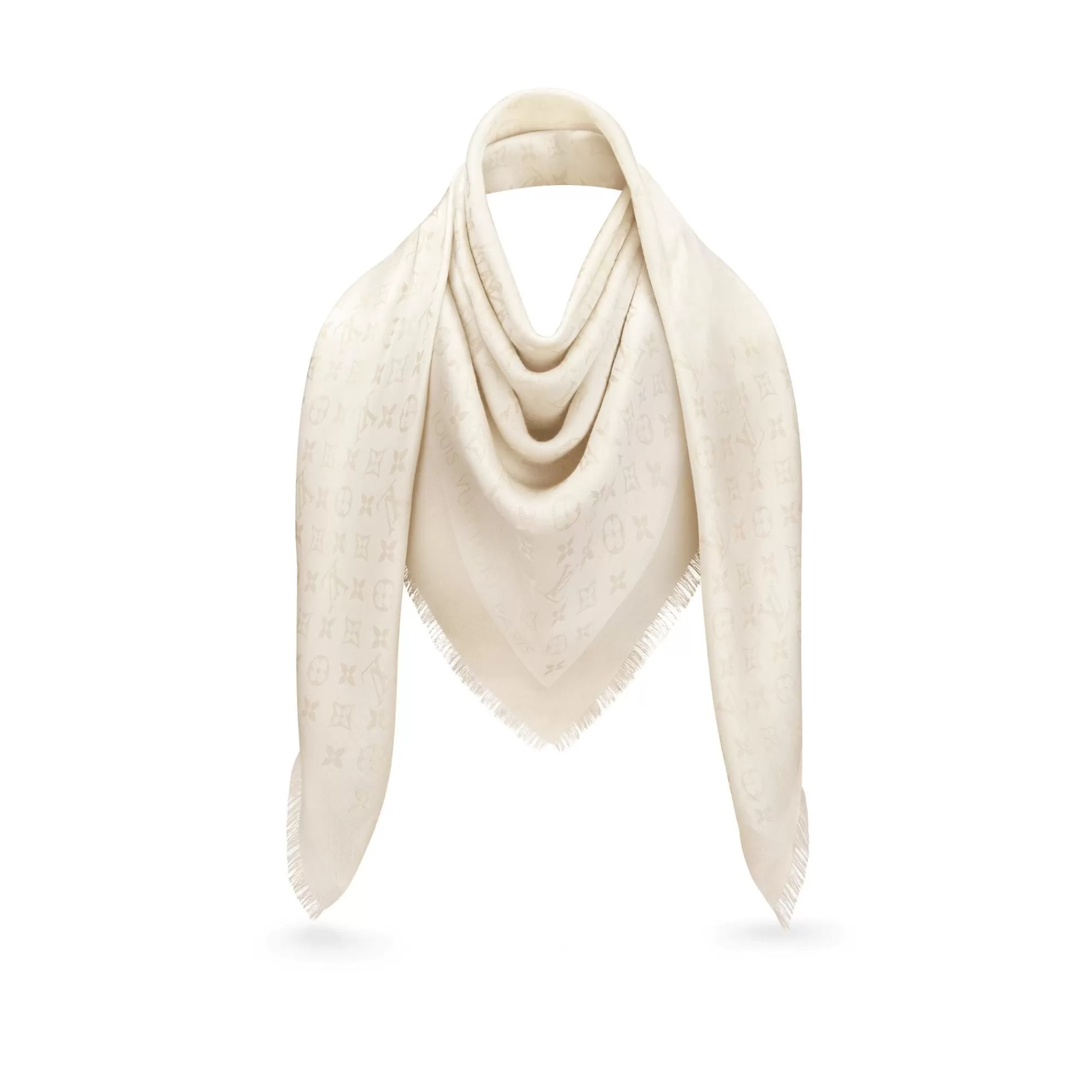 Best Louis Vuitton Monogram Shine Shawl White