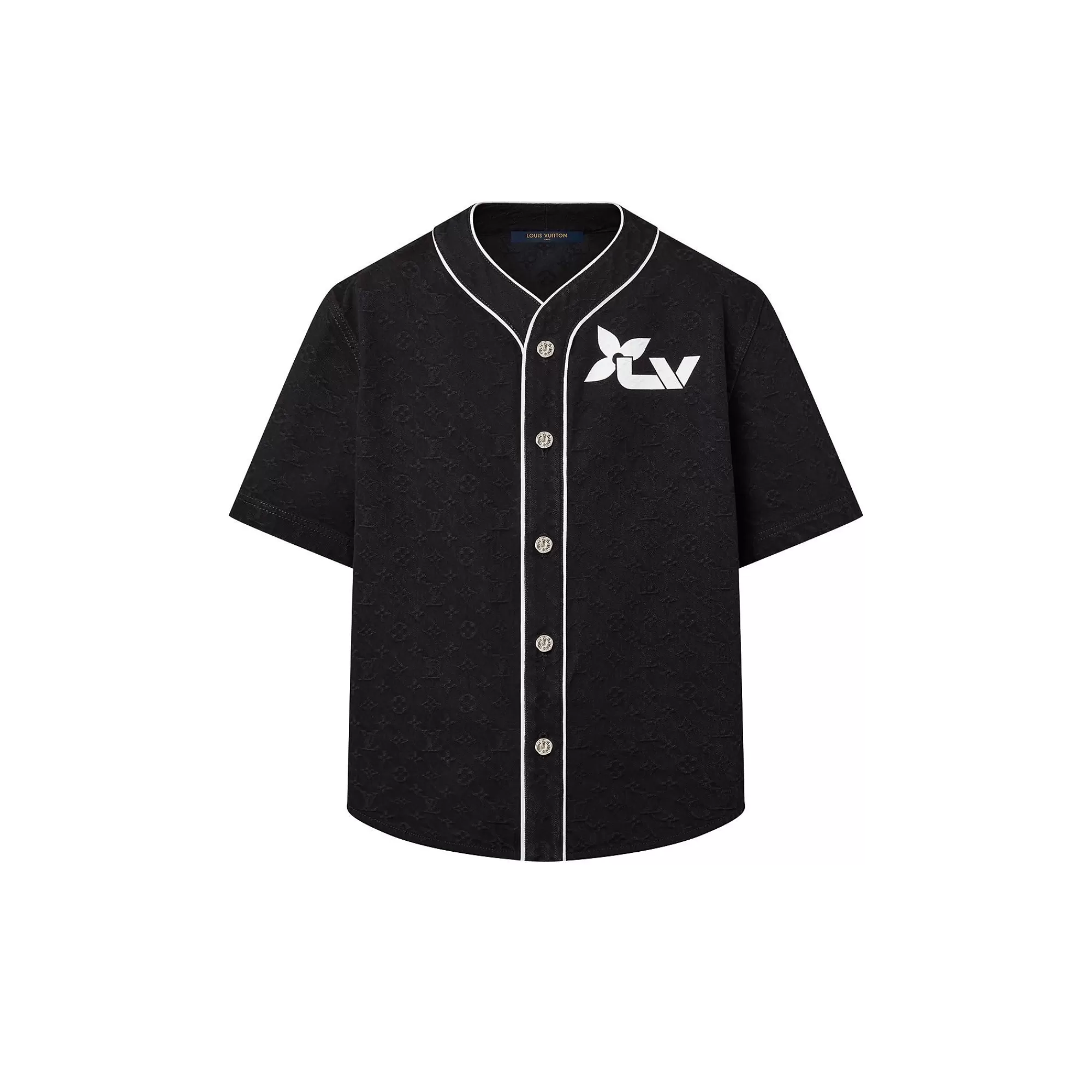 Fashion Louis Vuitton Monogram Short-Sleeved Denim Shirt