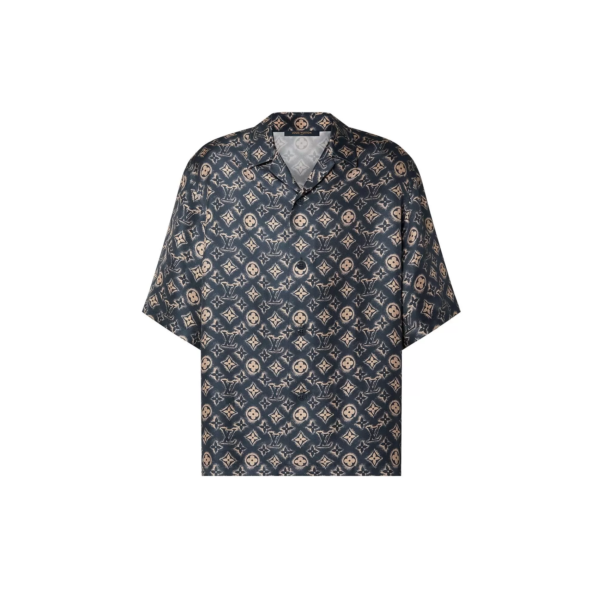 New Louis Vuitton Monogram Silk Short-Sleeved Shirt Oil
