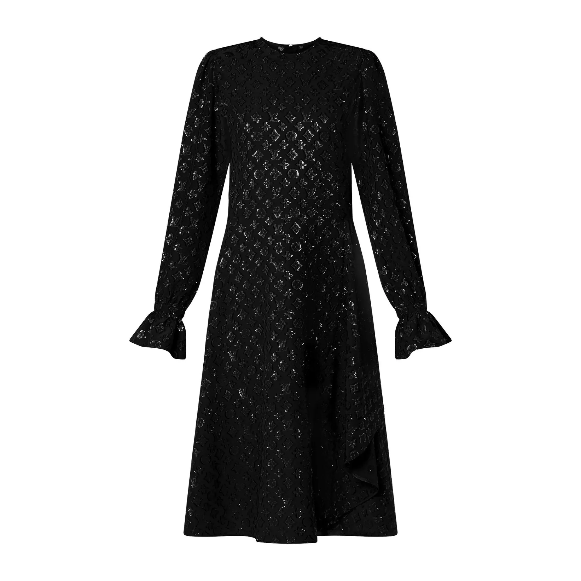 Clearance Louis Vuitton Monogram Sparkle Long-Sleeved Dress
