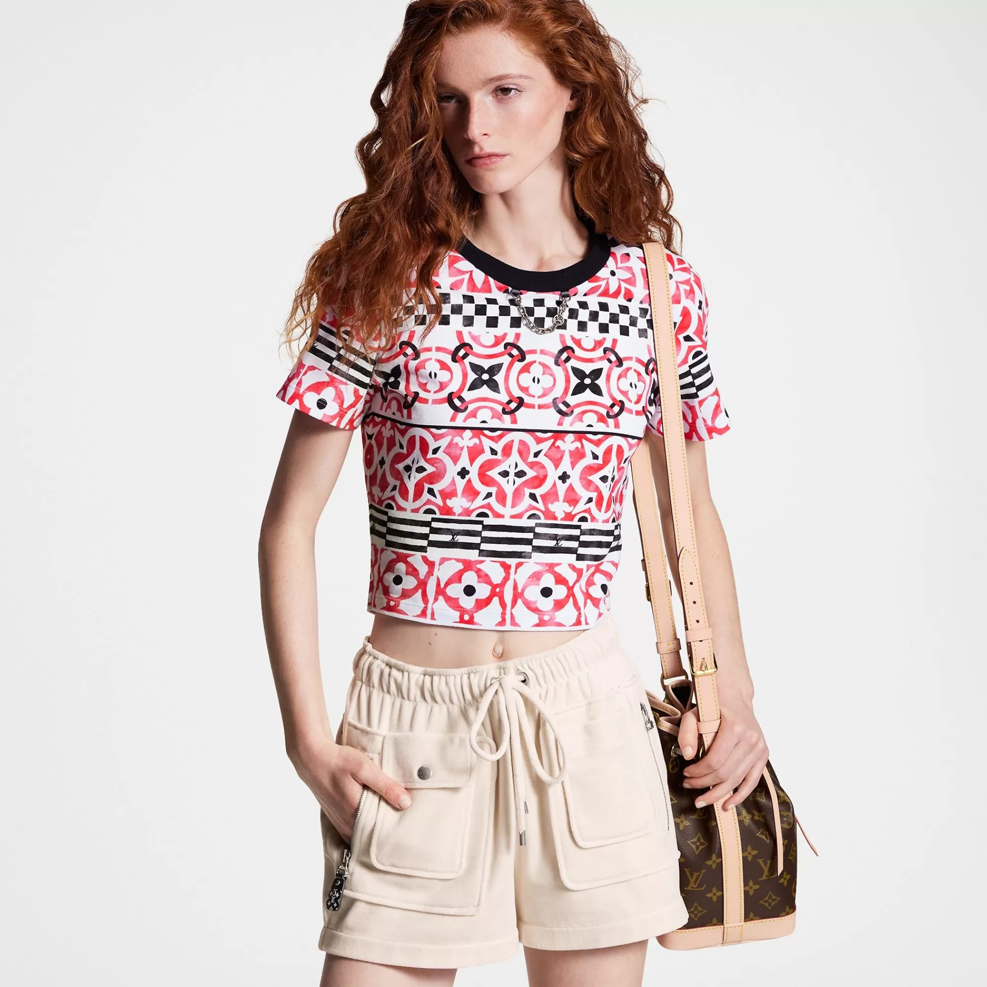 Best Sale Louis Vuitton Monogram Tile Crop Top