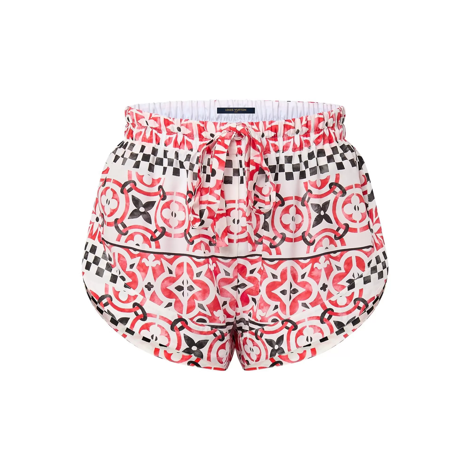 Fashion Louis Vuitton Monogram Tile Jogging Shorts Bright Red