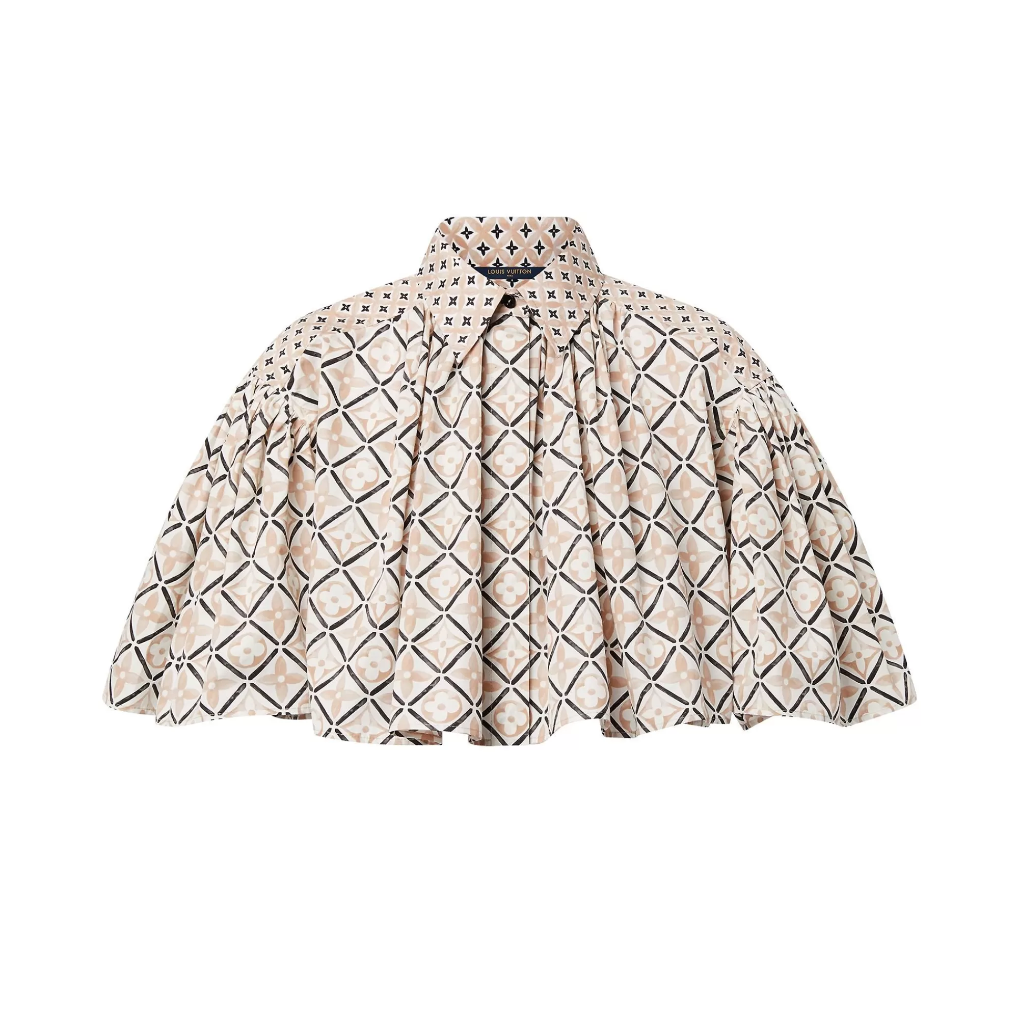 New Louis Vuitton Monogram Tiles Cape Blouse