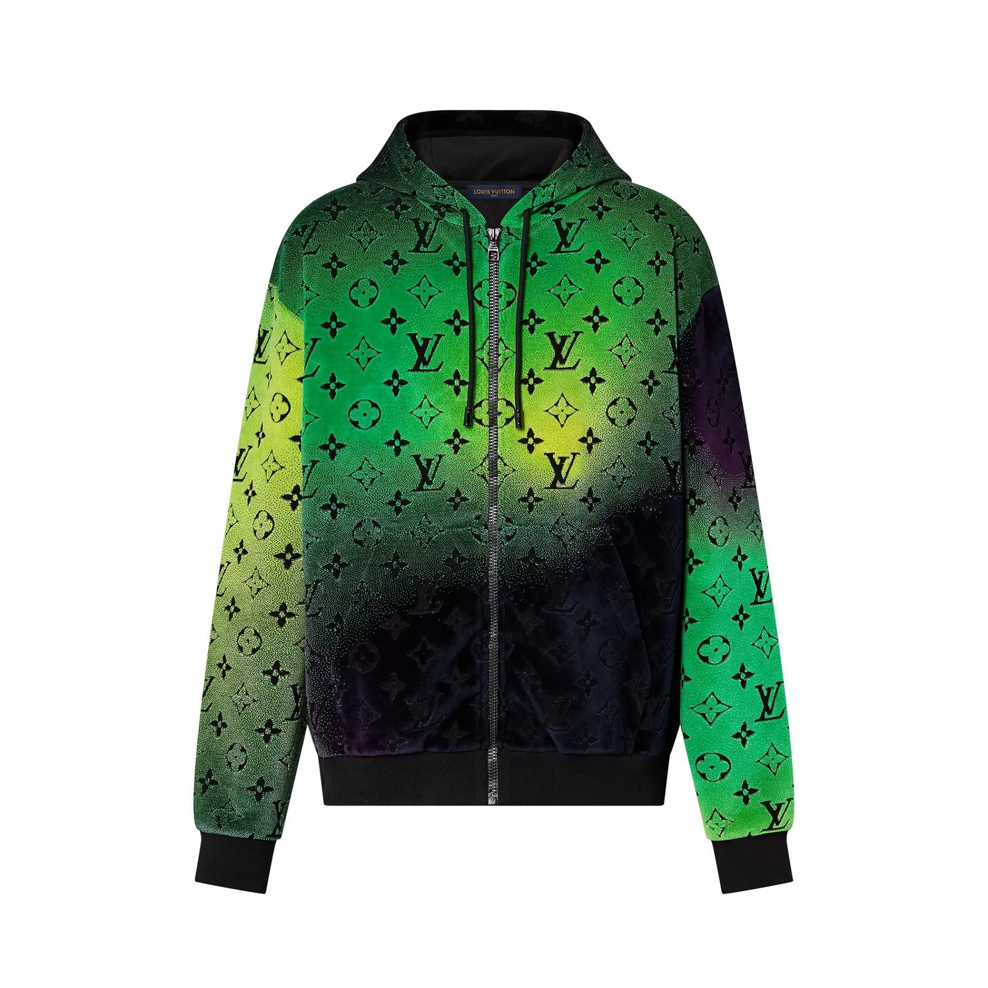 Cheap Louis Vuitton Monogram Zipped Velvet Hoodie