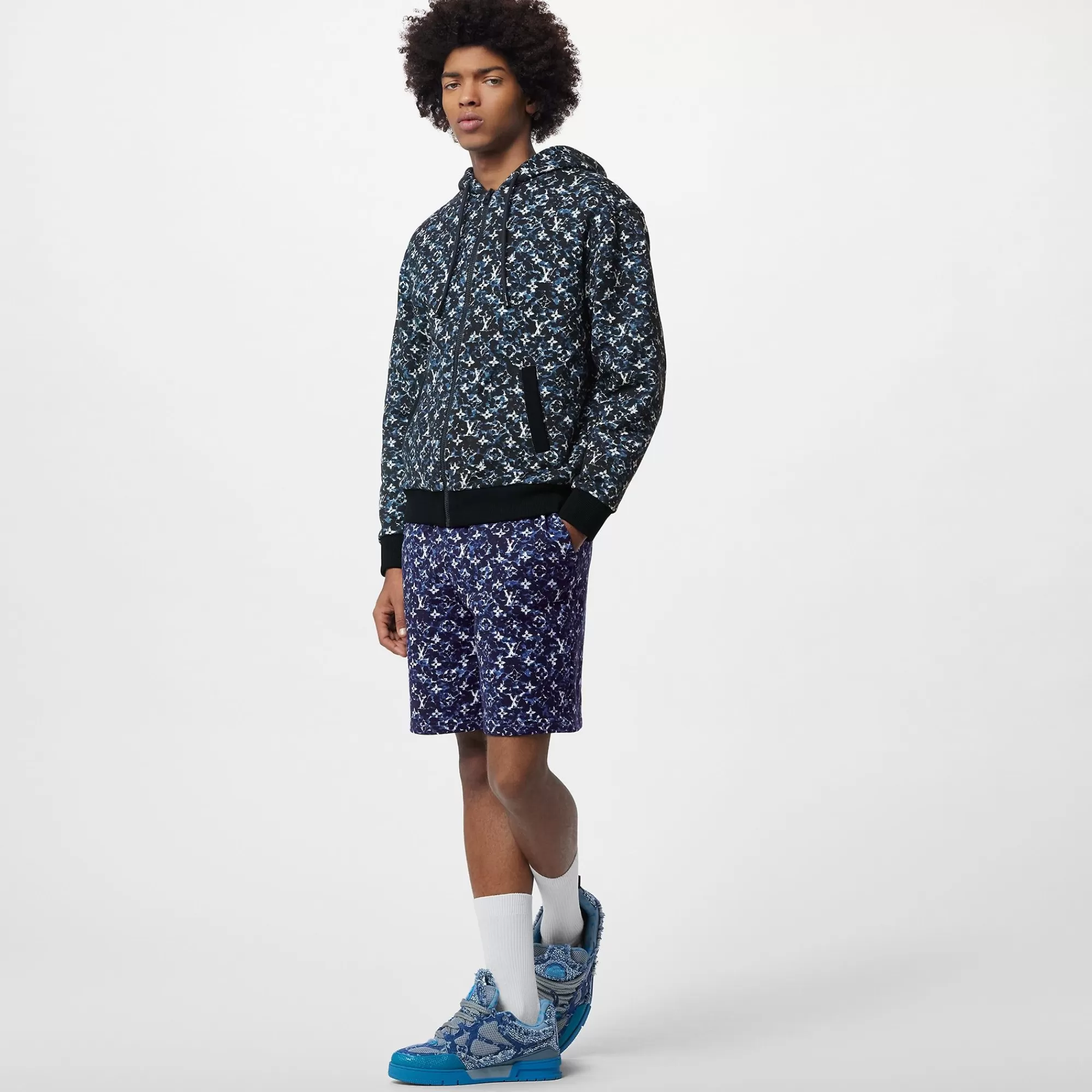 Best Sale Louis Vuitton Monogram Zip-Through Cotton Hoodie