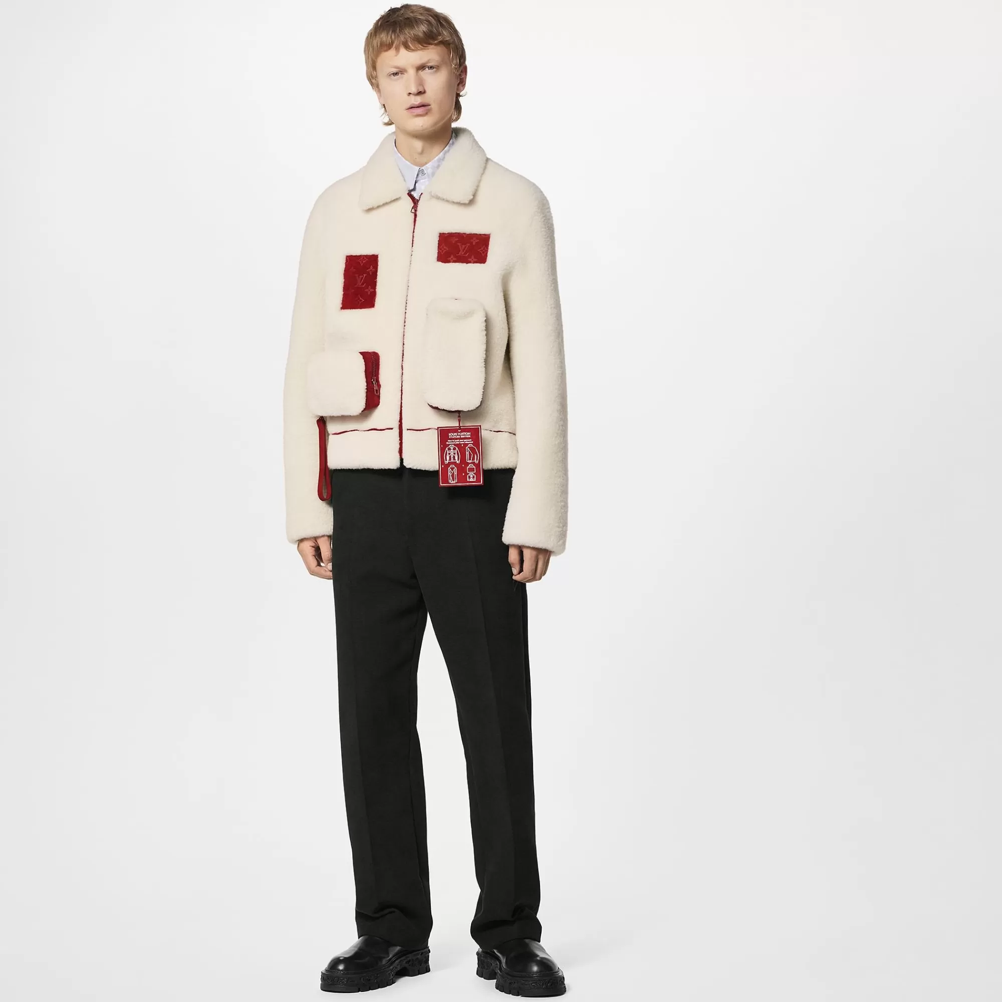 Fashion Louis Vuitton Multipocket Shearling Jacket