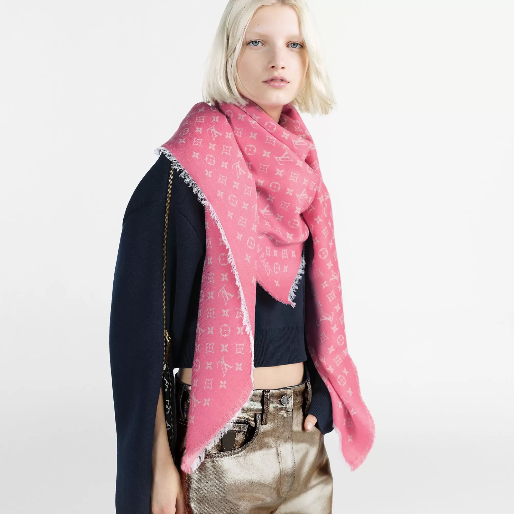 Outlet Louis Vuitton My Daily Denim Shawl Pink