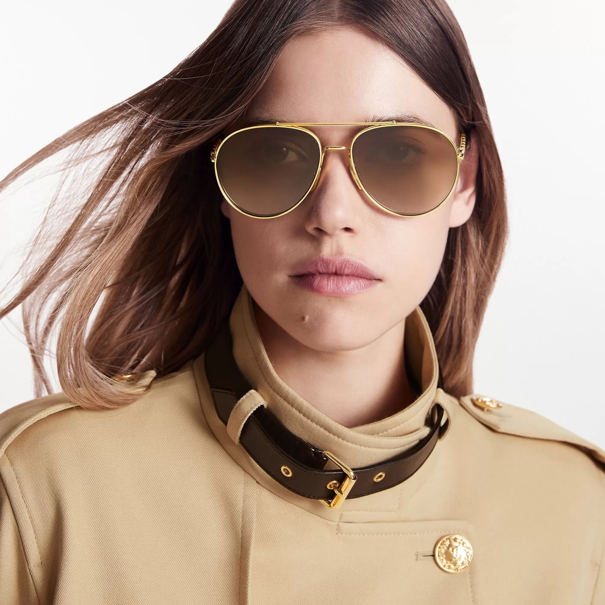 Clearance Louis Vuitton My Lv Chain Pilot Sunglasses
