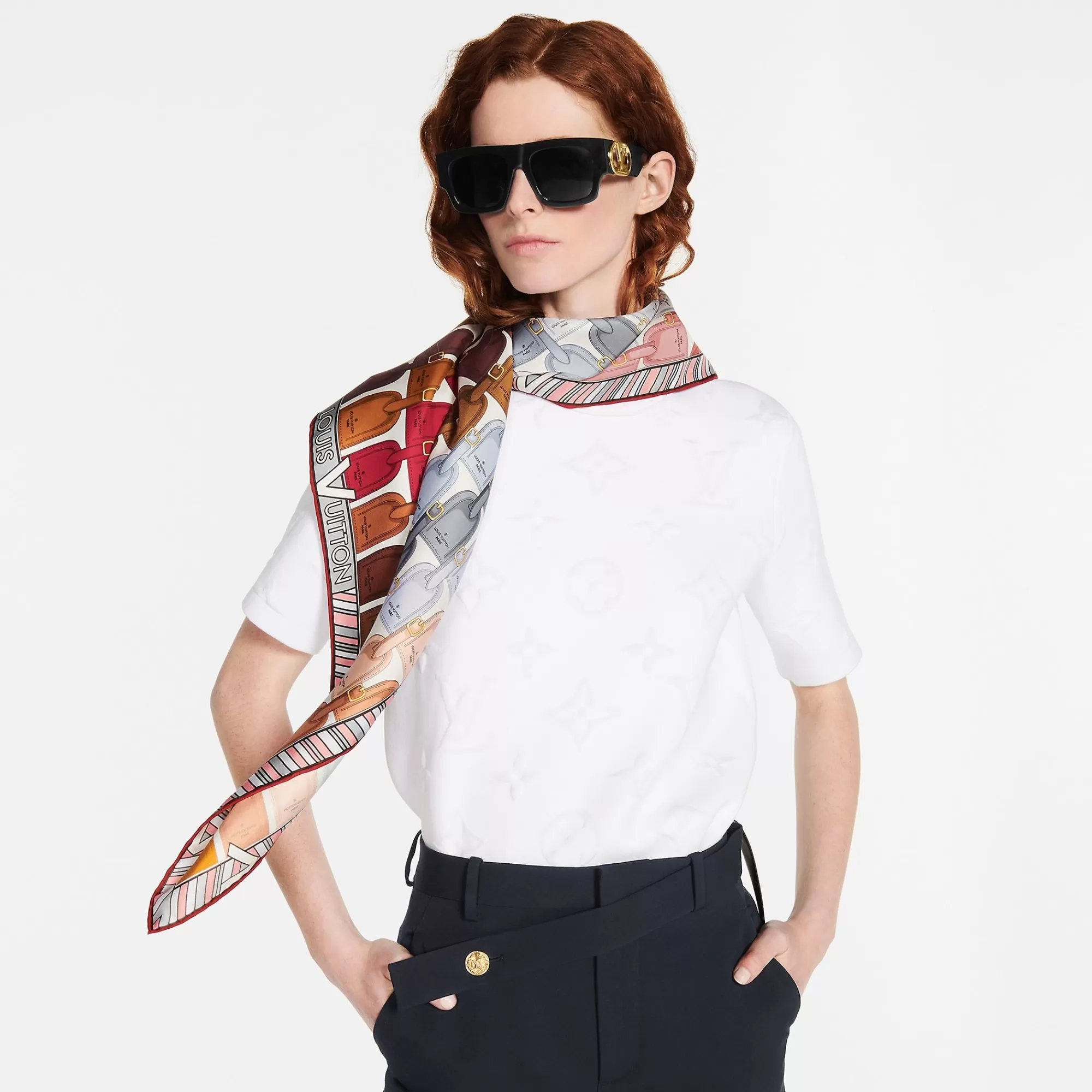 Discount Louis Vuitton My Lv Tags Square 90 Brown