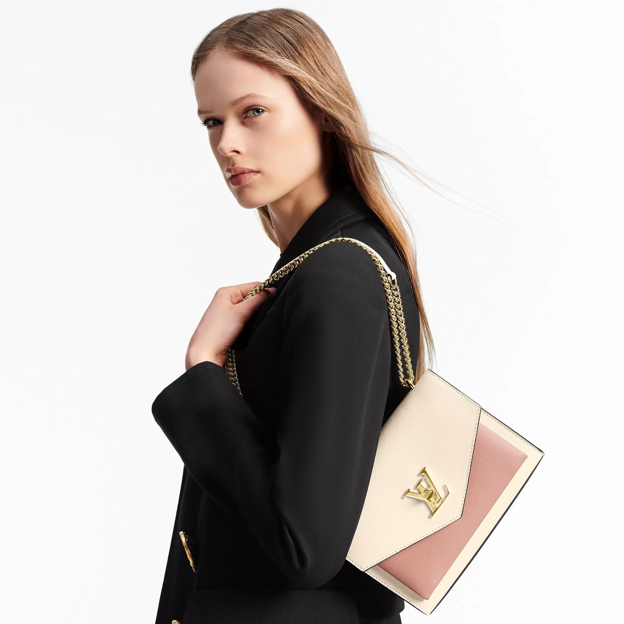 Fashion Louis Vuitton Mylockme Chain Bag Rose Trianon/Quartz