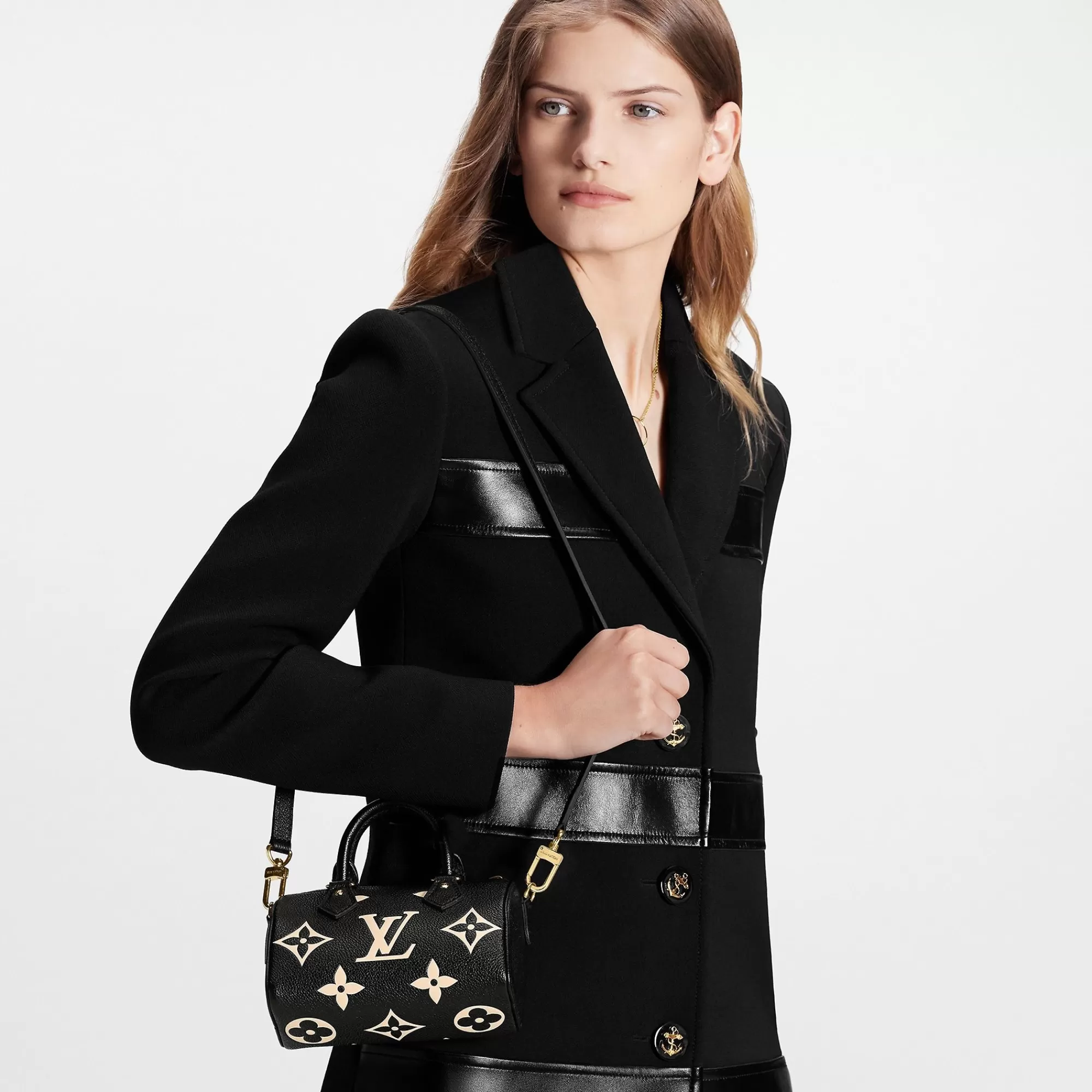 Clearance Louis Vuitton Nano Speedy Black/Beige