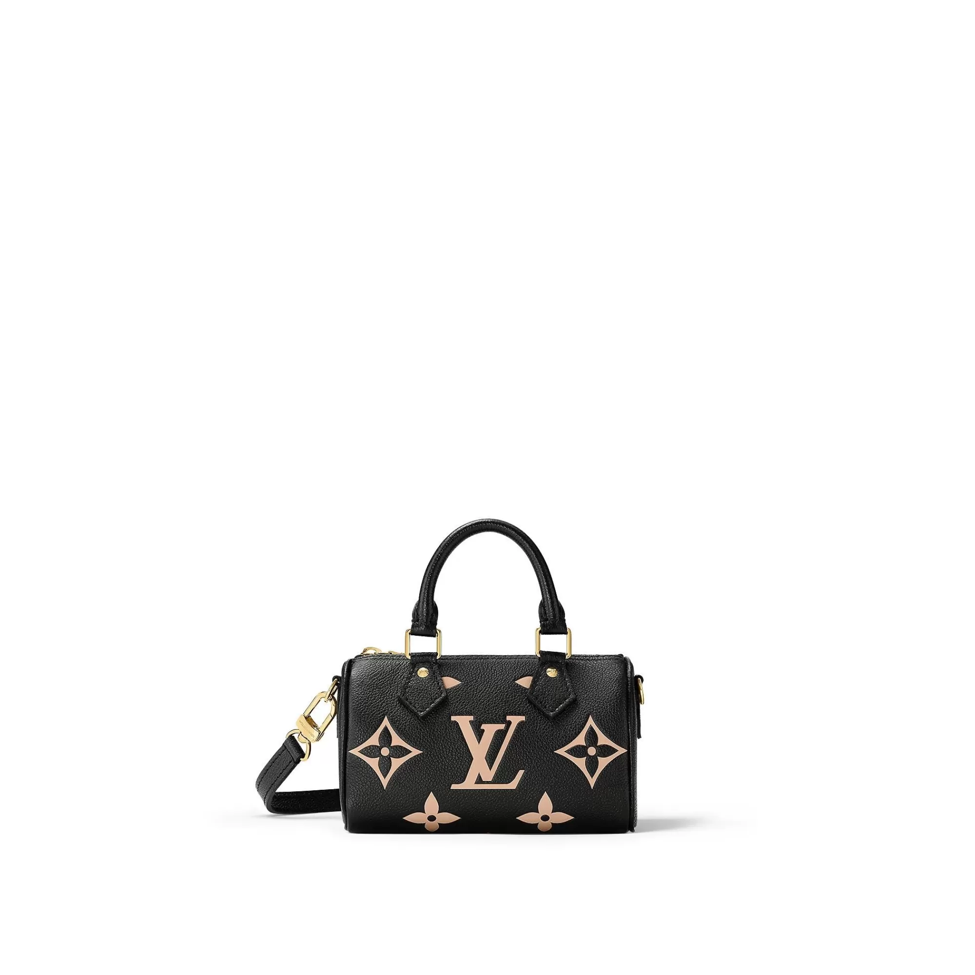 Clearance Louis Vuitton Nano Speedy Black/Beige