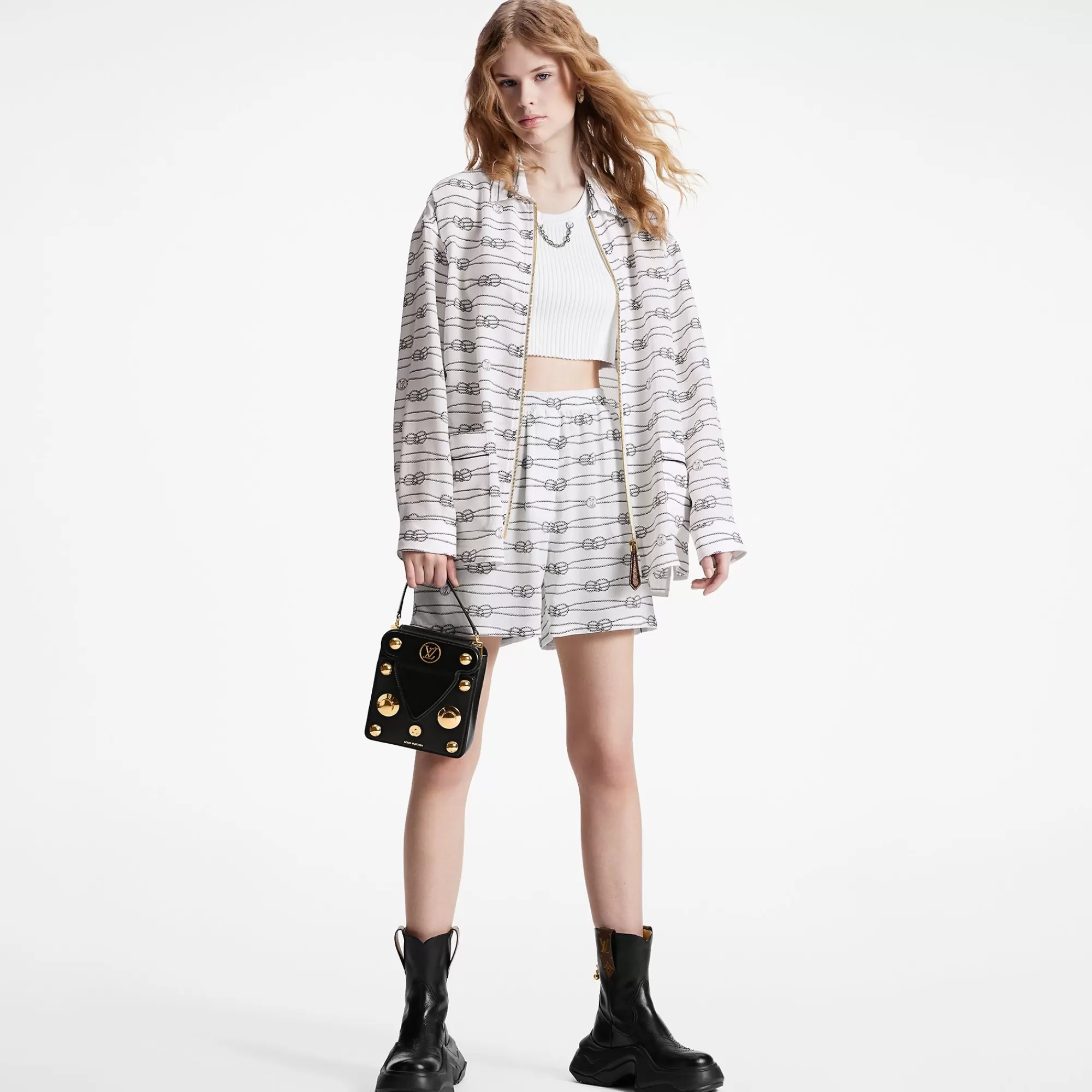 Store Louis Vuitton Nautical Knots Zip-Up Pajama Shirt