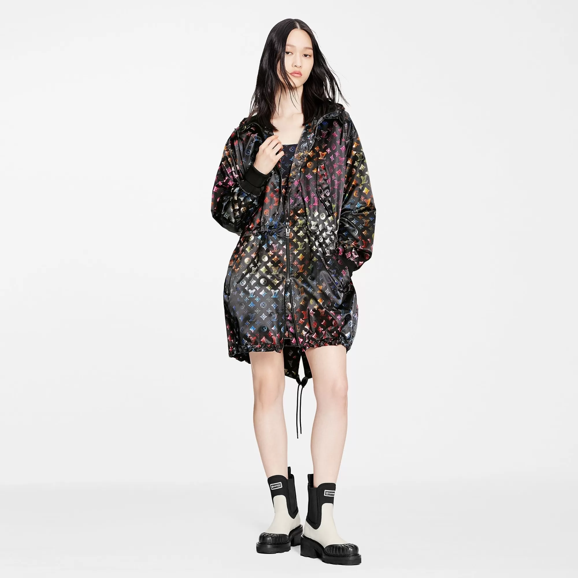 Shop Louis Vuitton Neon Mahina Monogram Long Parka