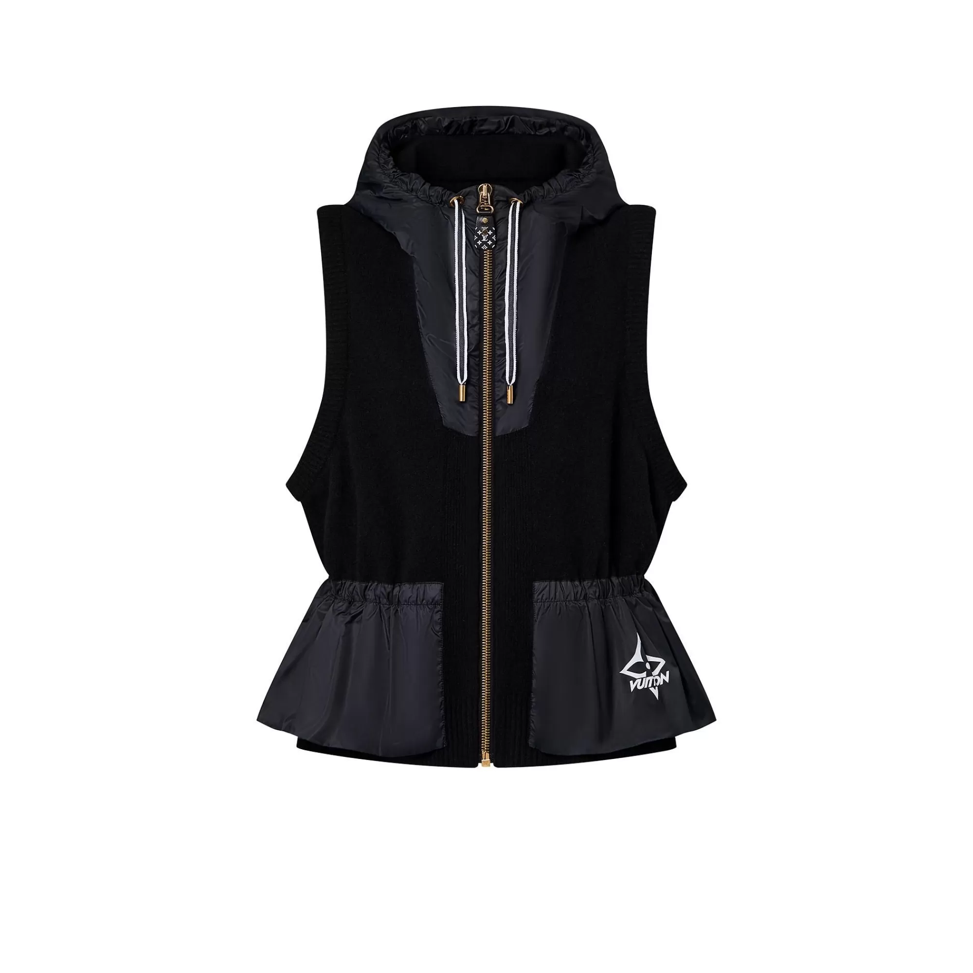 Shop Louis Vuitton Nylon Insert Sleeveless Peplum Jacket