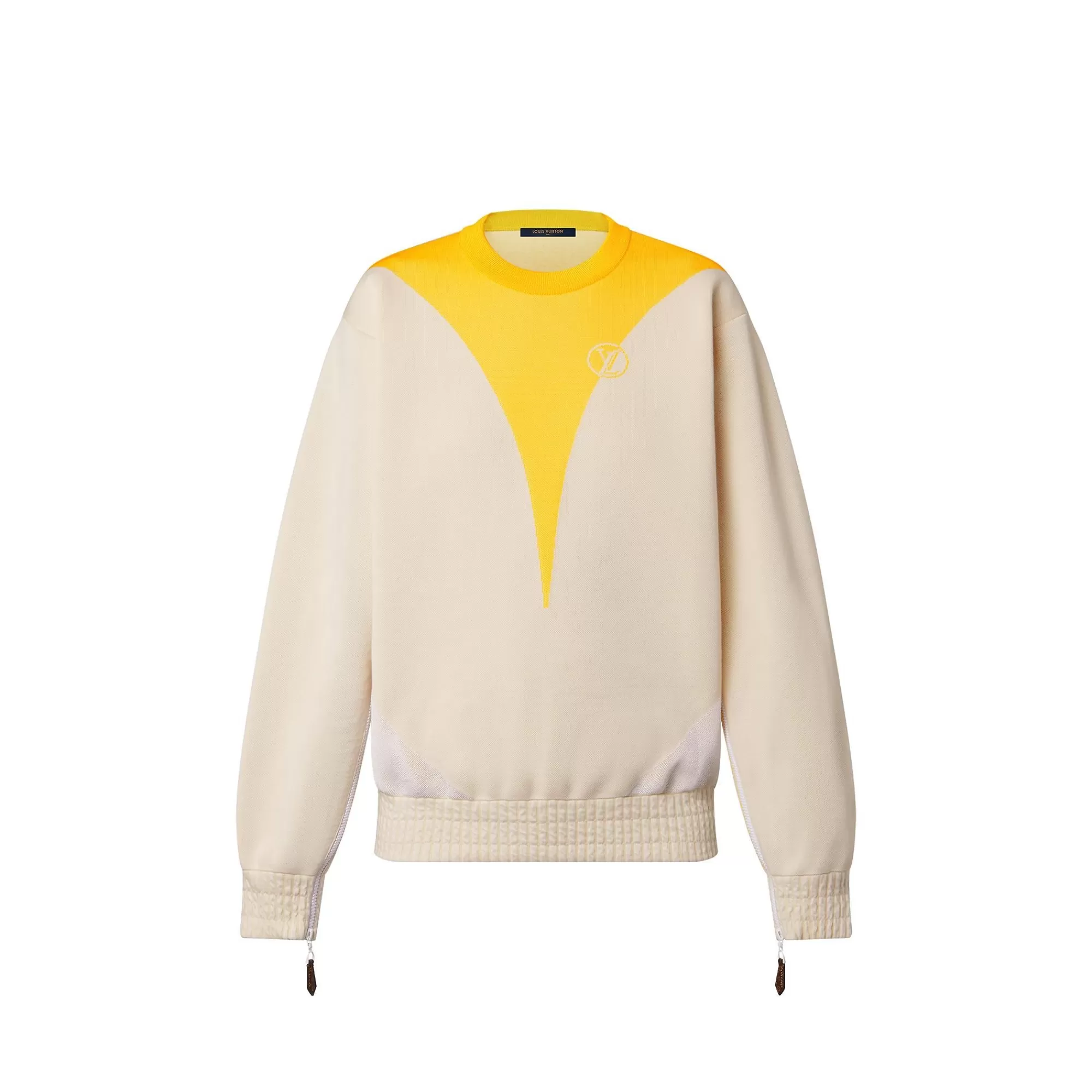 Fashion Louis Vuitton Open Sleeve Yellow Accent Sweater