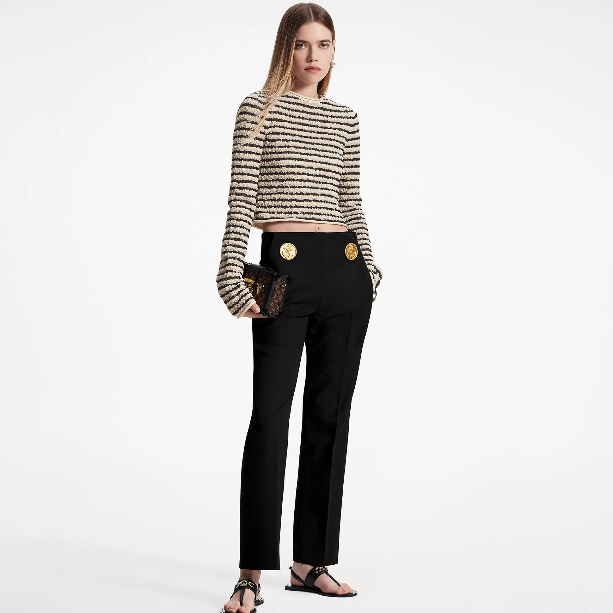 Cheap Louis Vuitton Oversized Anchor Button Dressy Pants