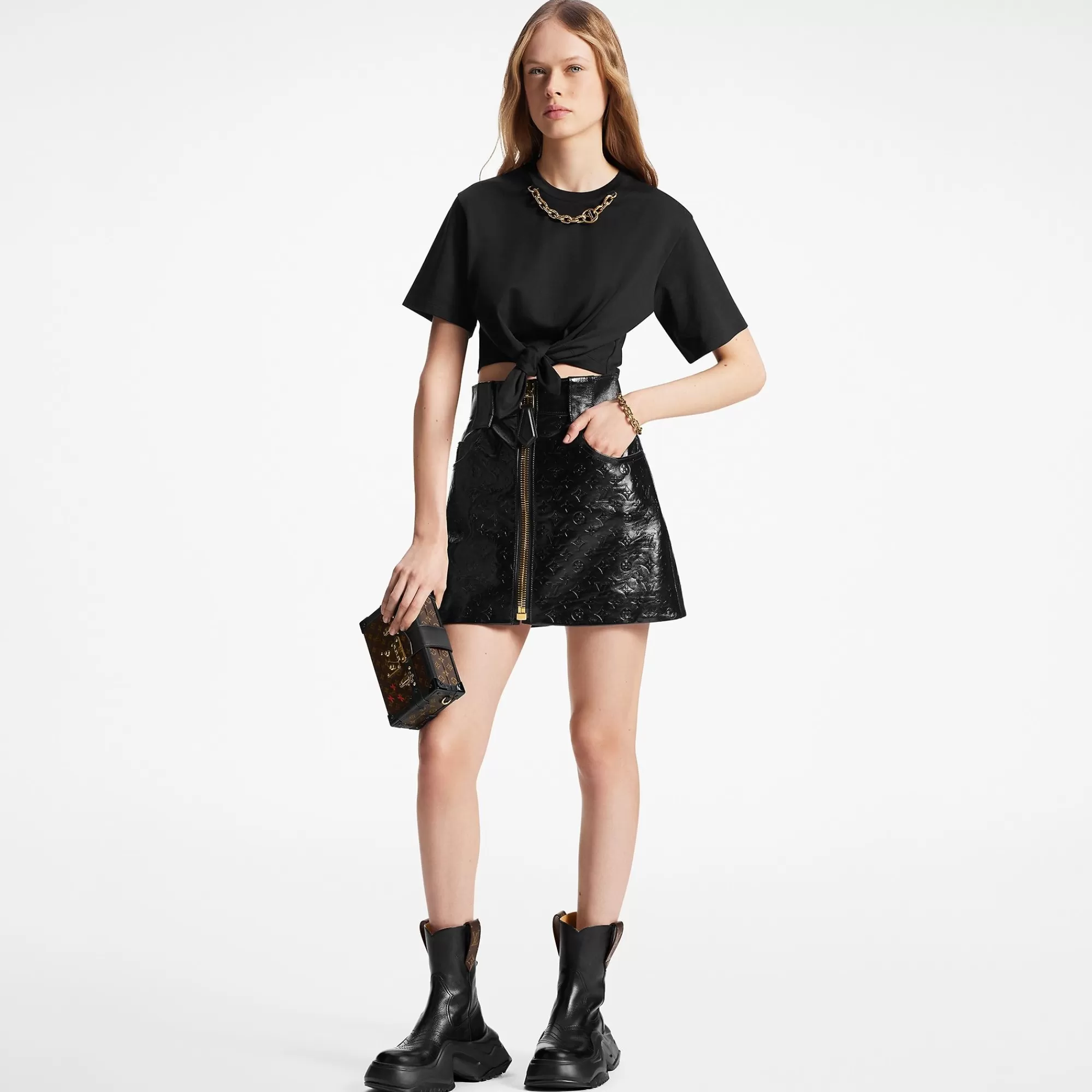 Flash Sale Louis Vuitton Oversized Chain Detail Self-Tie T-Shirt